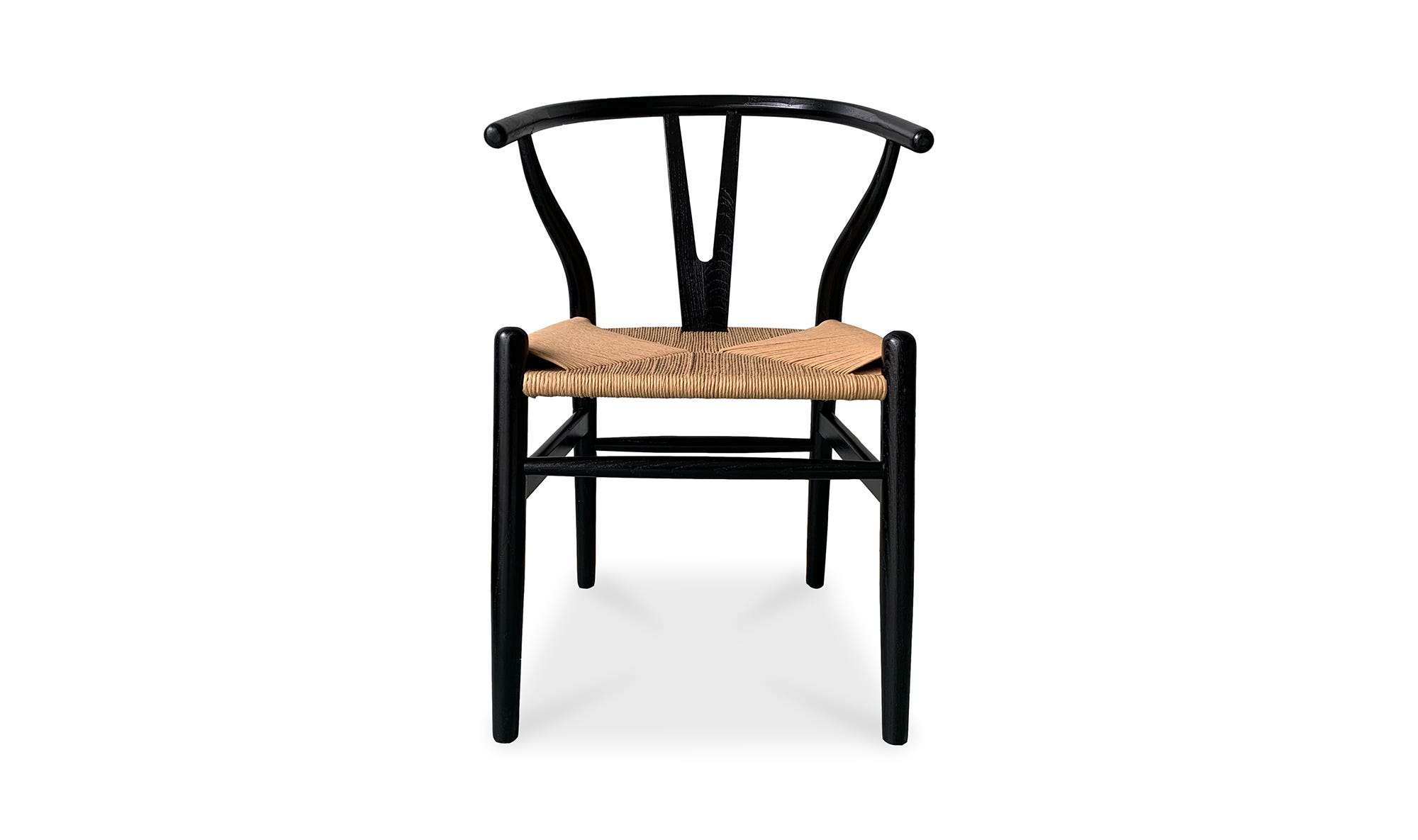 Moe's Ventana Scandinavian Dining Chair Set of 2 - Black and Natural