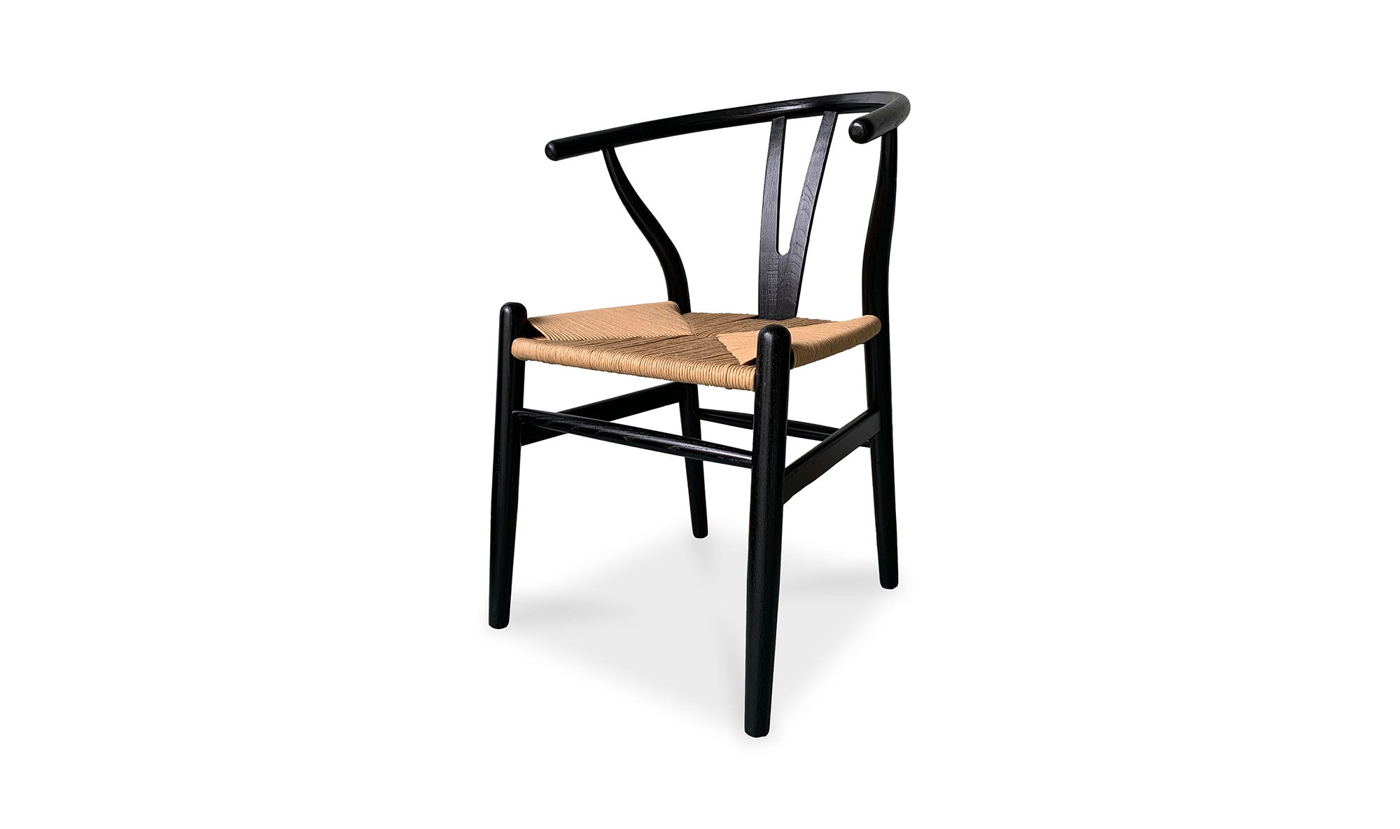 Moe's Ventana Scandinavian Dining Chair Set of 2 - Black and Natural