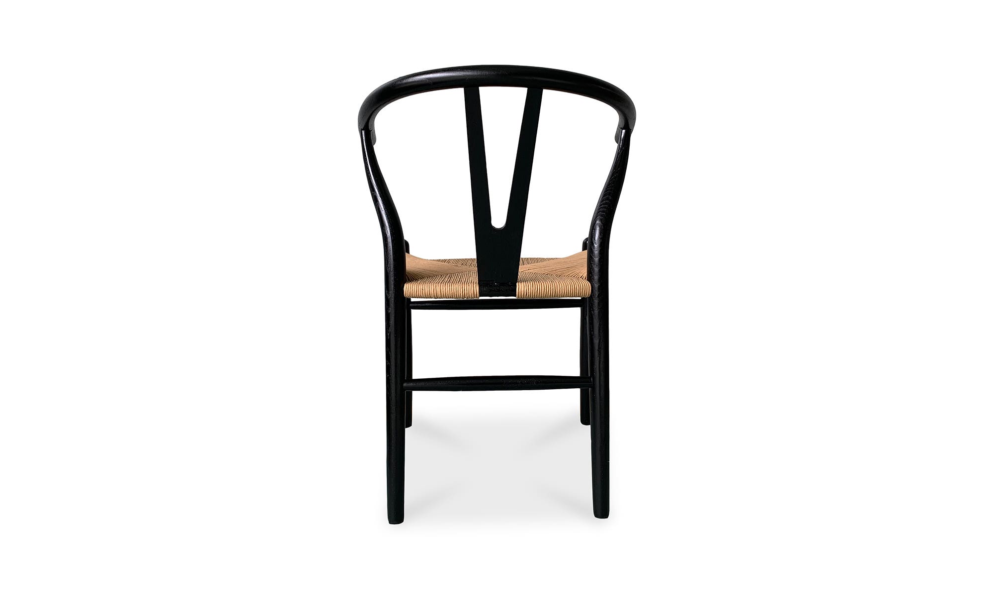 Moe's Ventana Scandinavian Dining Chair Set of 2 - Black and Natural