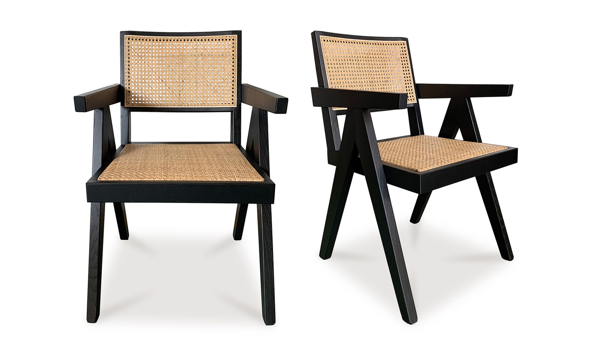 Moe's Takashi Mid-Century Modern Chair Set of 2 - Black