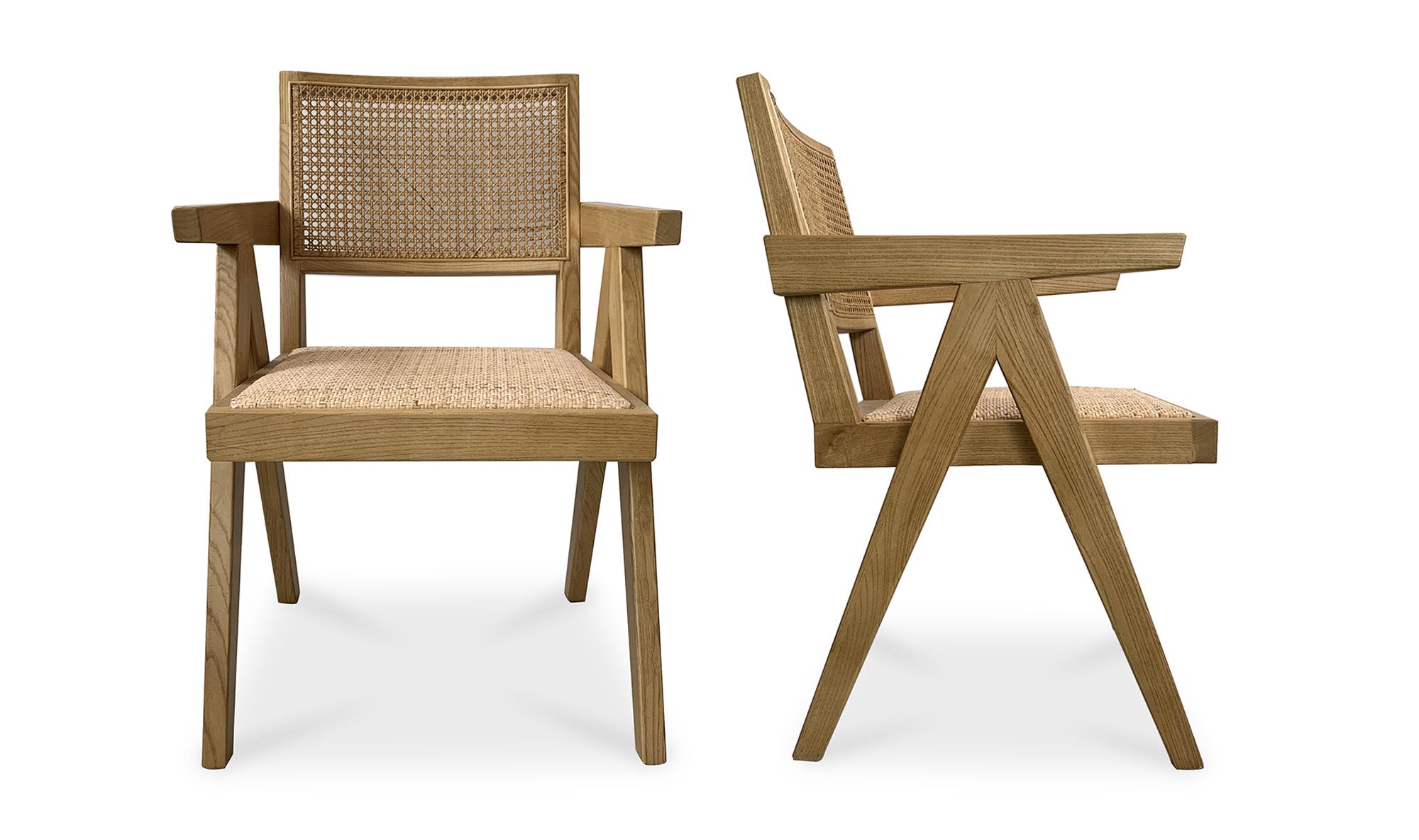 Moe's Takashi Mid-Century Modern Chair Set of 2 - Natural