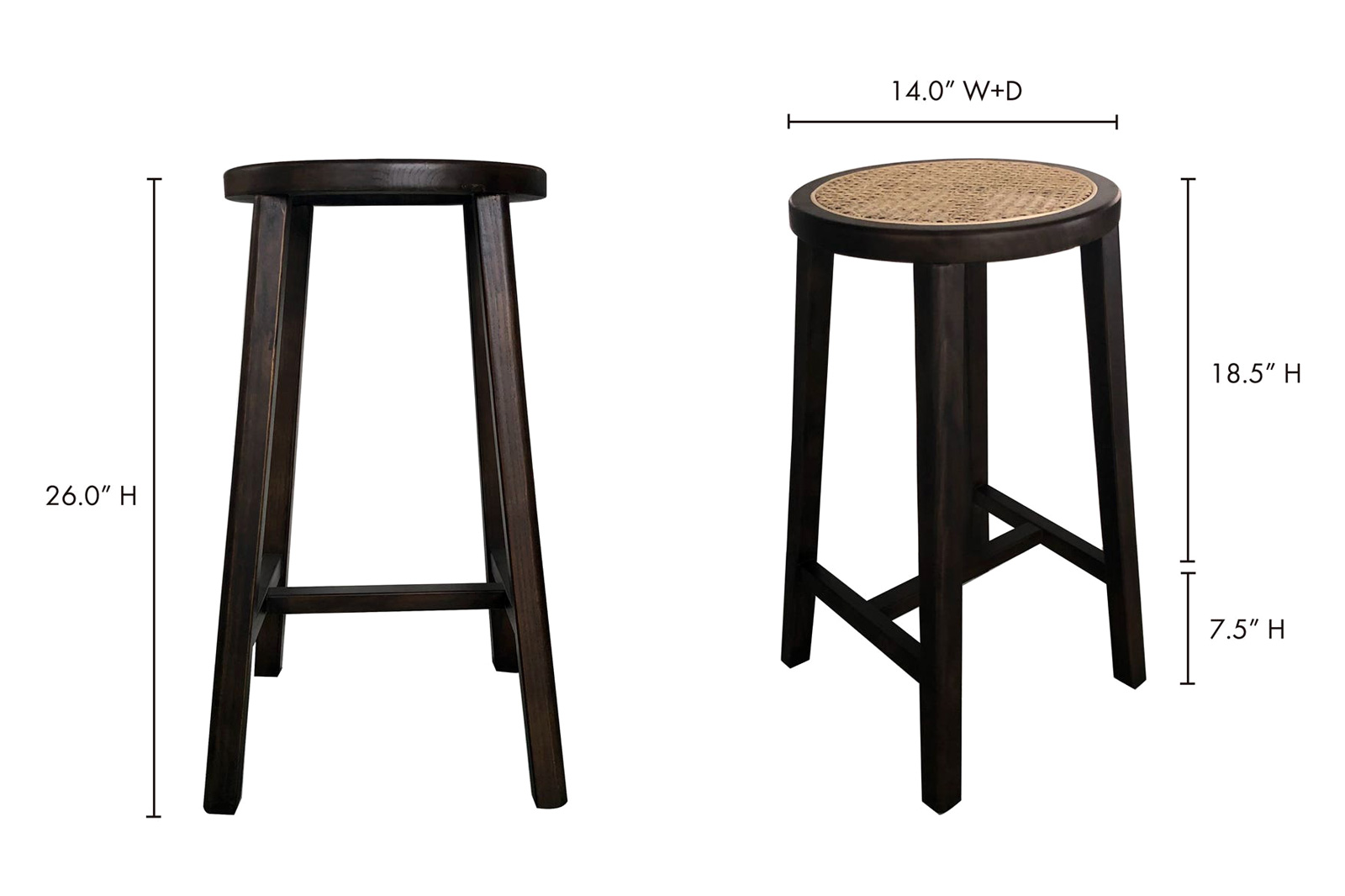 Moe's Mcguire Counter Stool - Dark Brown