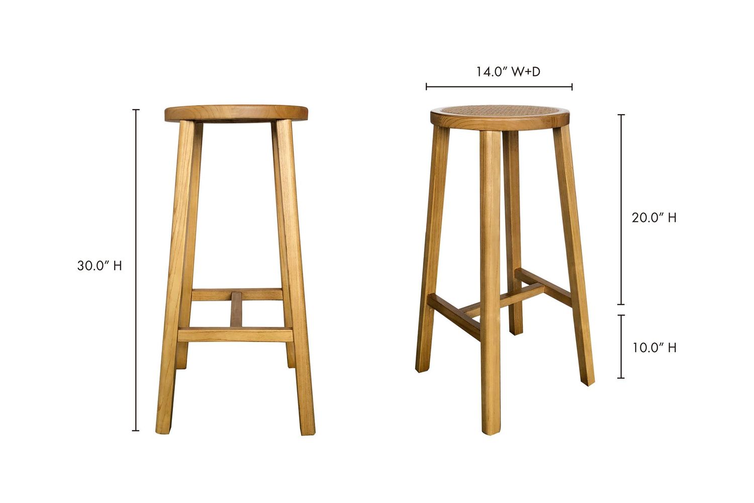 Moe's - Mcguire Mid-Century Modern Bar Stool in Natural