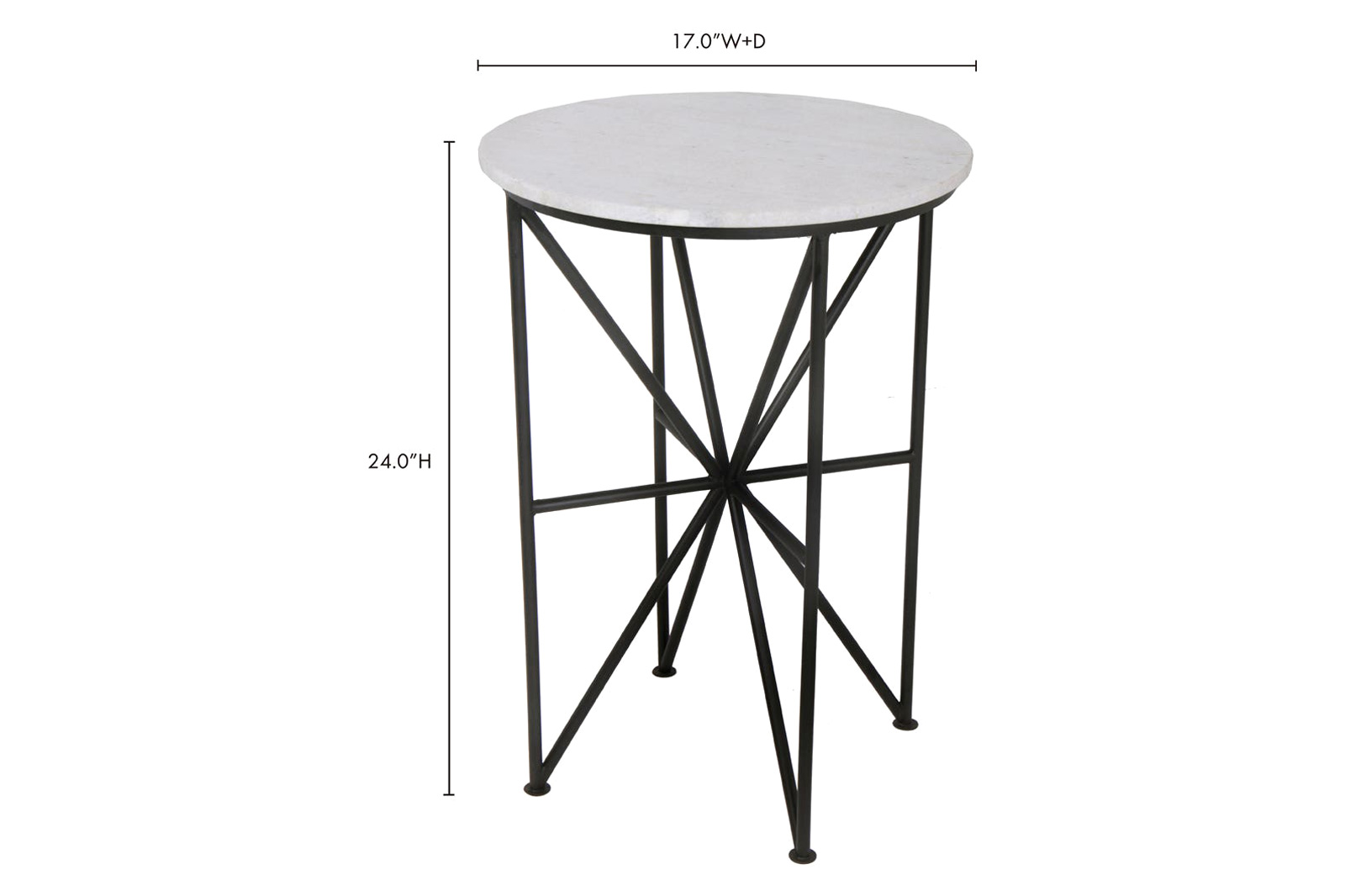 Moe's - Quadrant Marble Accent Table in White