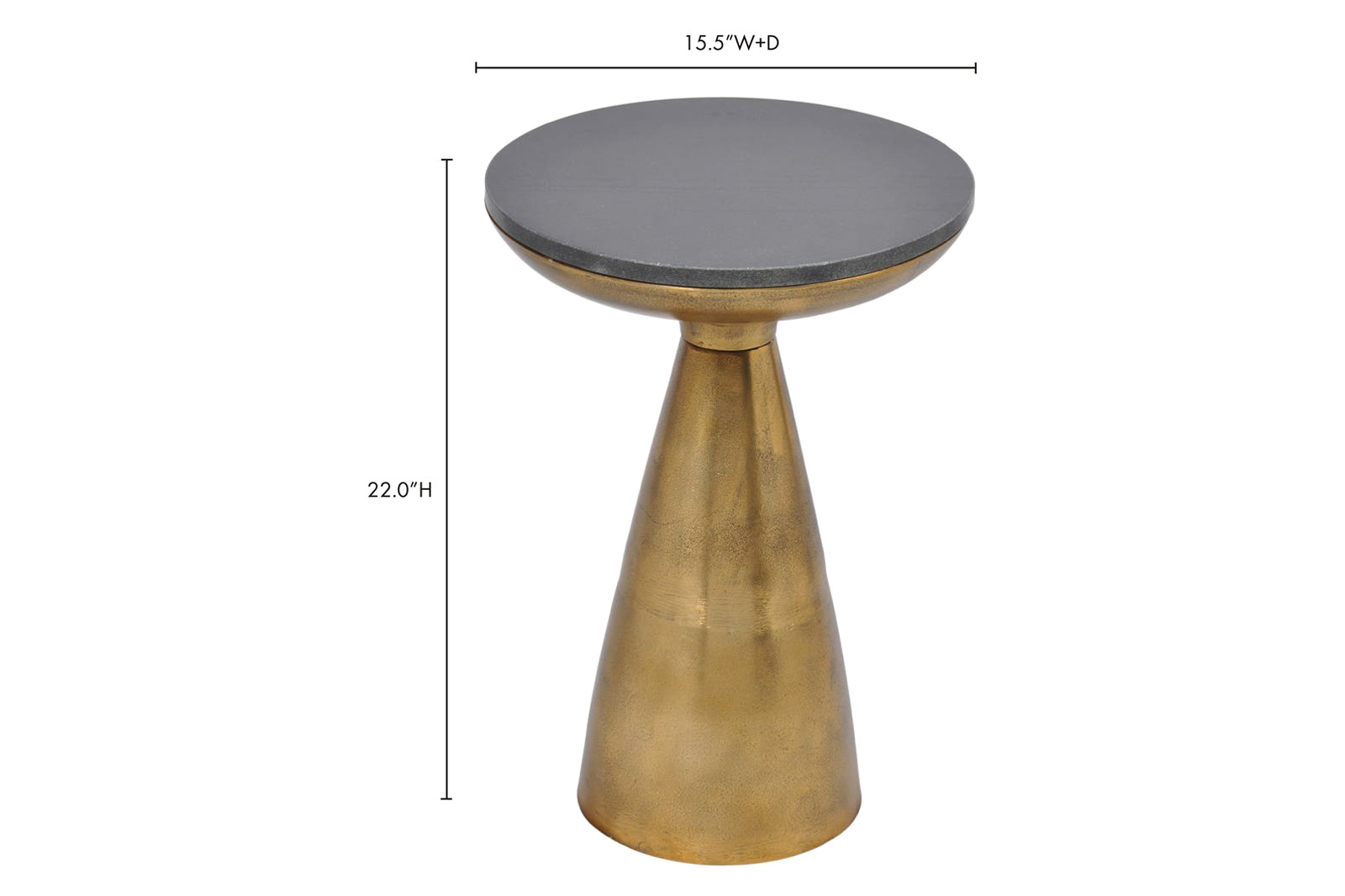 Moe's Font Side Table - Brass