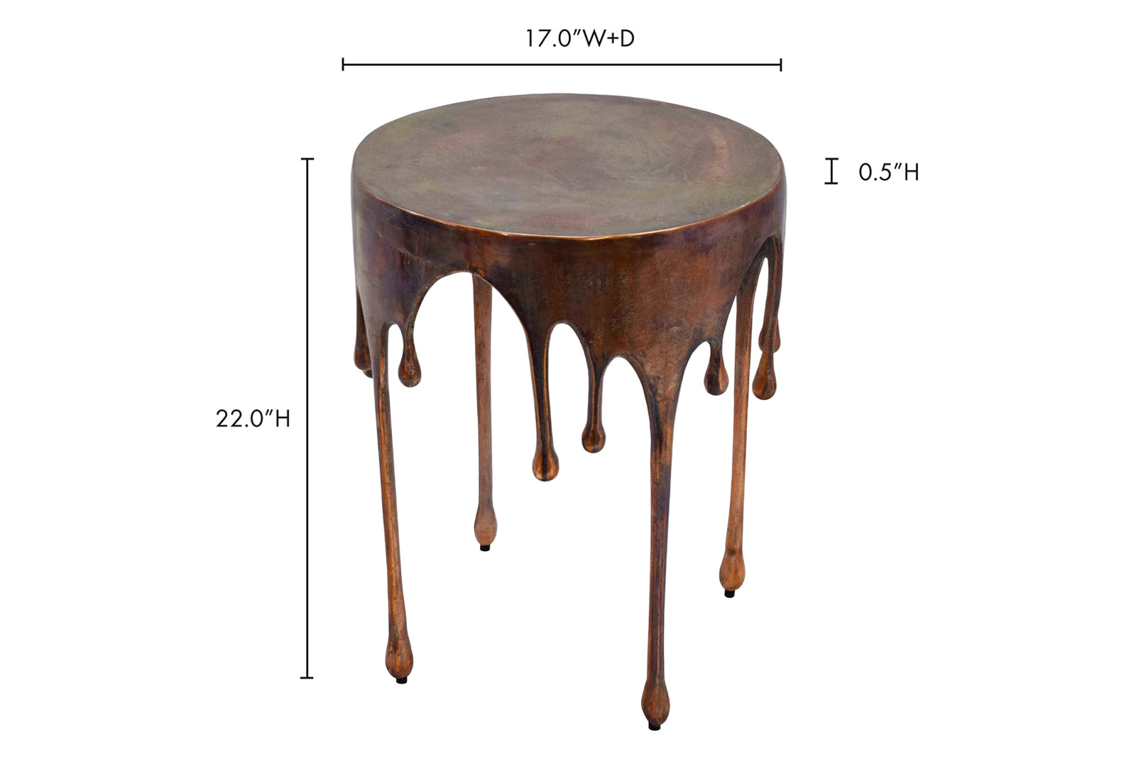 Moe's - Copperworks Accent Table in Brown