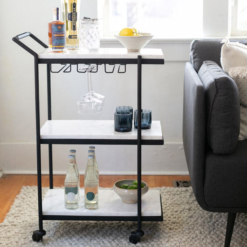 Moe's - After Hours Bar Cart in White