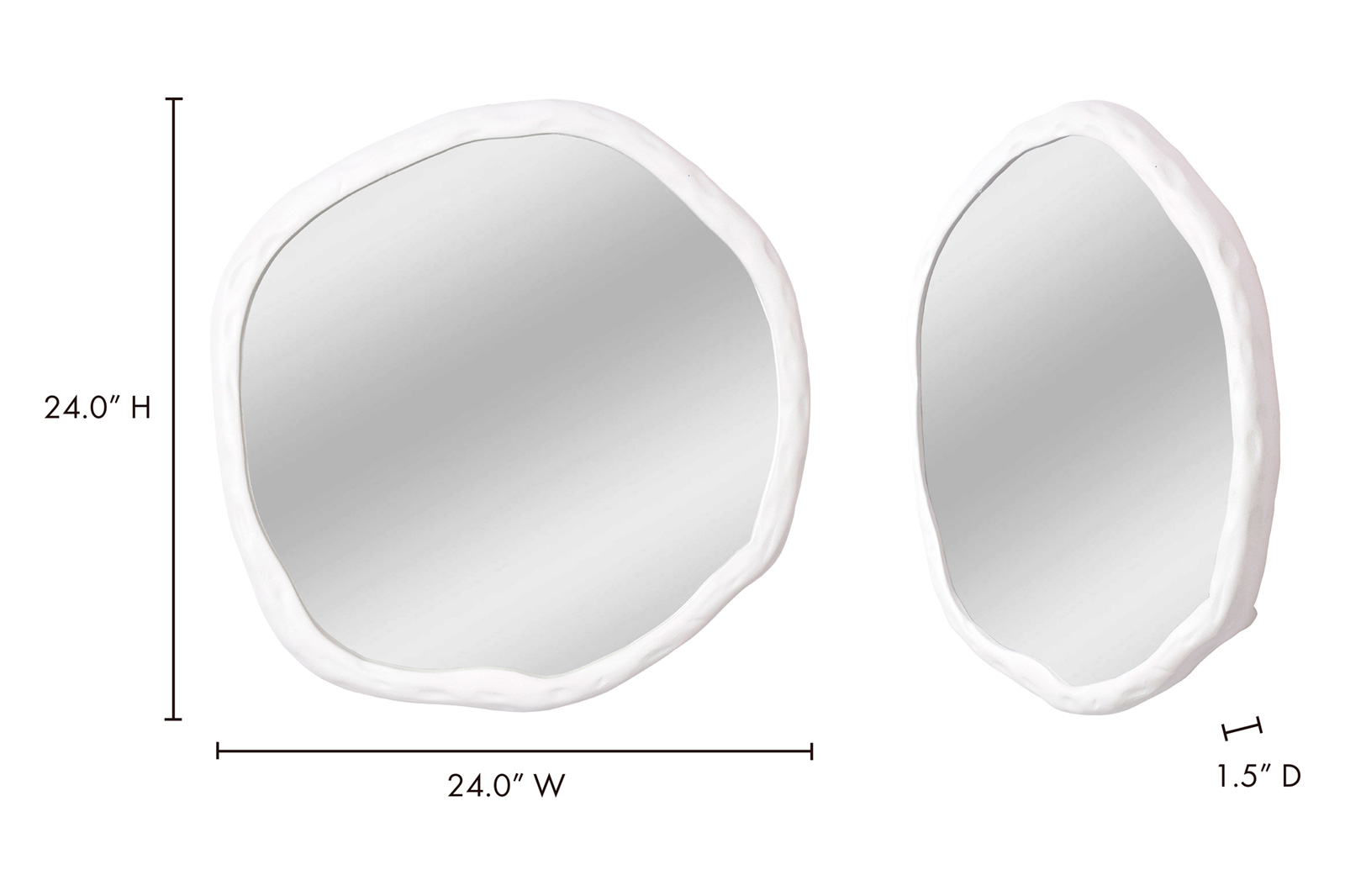 Moe's Foundry Round Mirror - White, Small