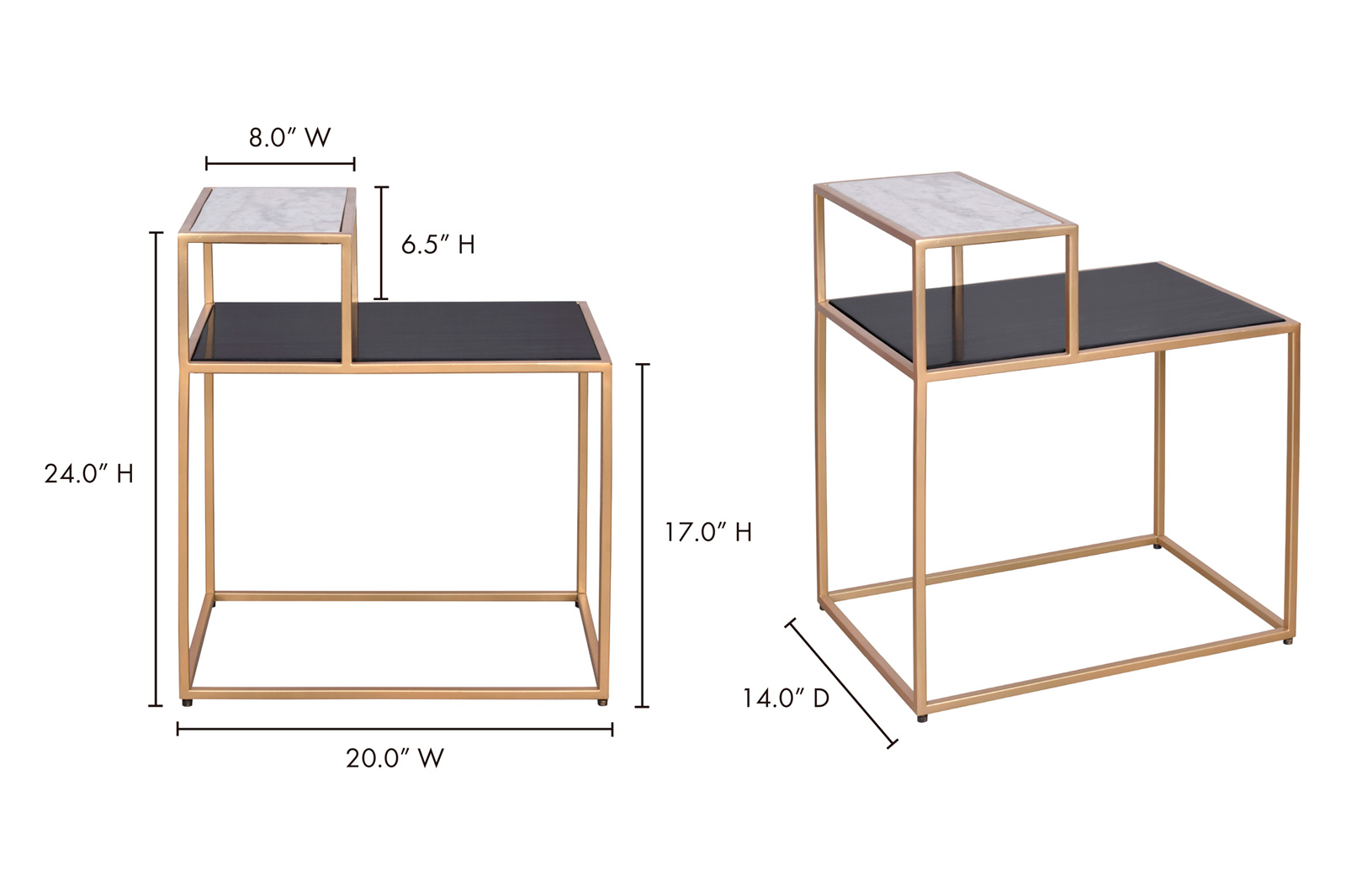 Moe's - Mies Side Table in White