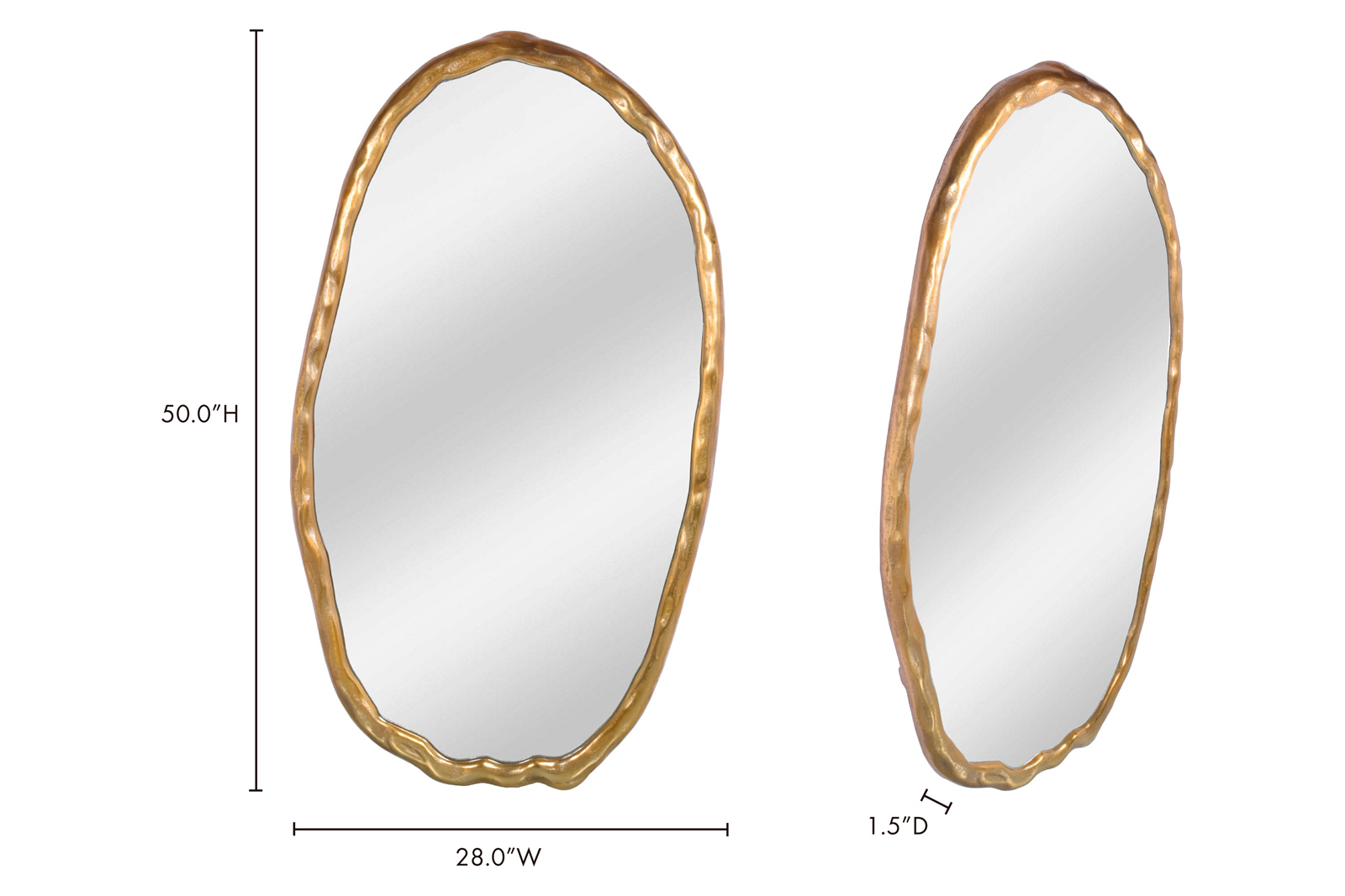 Moe's Foundry Oval Mirror - Gold