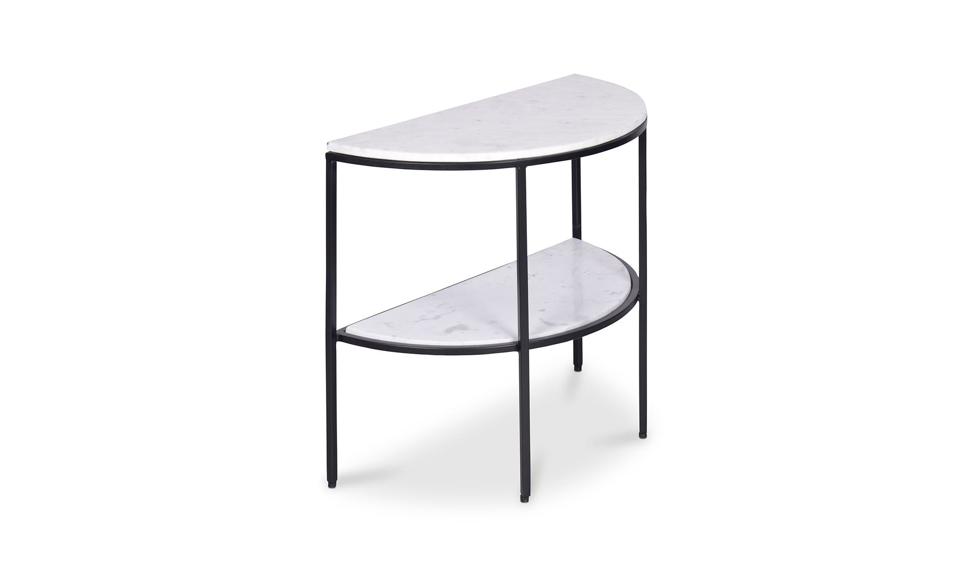 Moe's - Lazlo Art Deco Demi-Lune Side Table in White