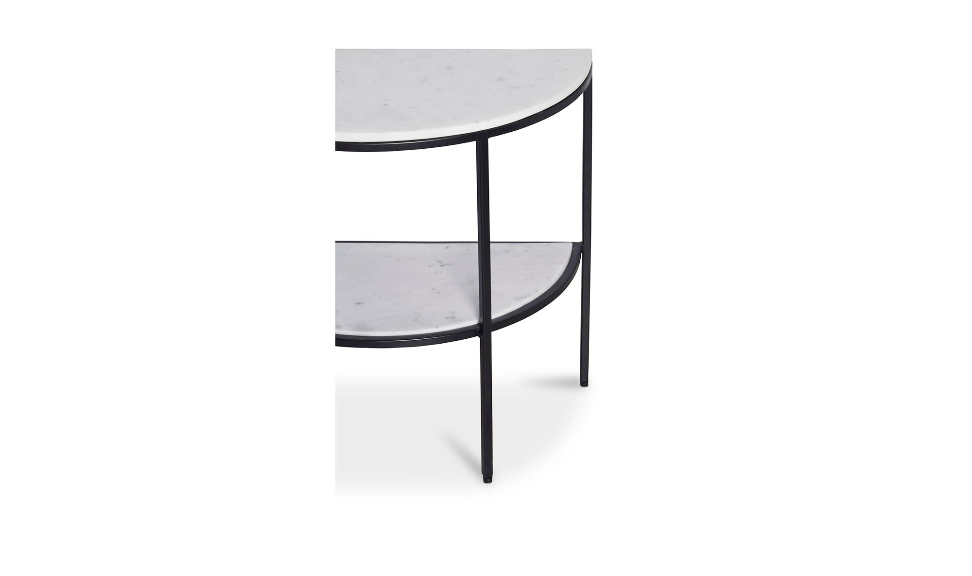 Moe's - Lazlo Art Deco Demi-Lune Side Table in White