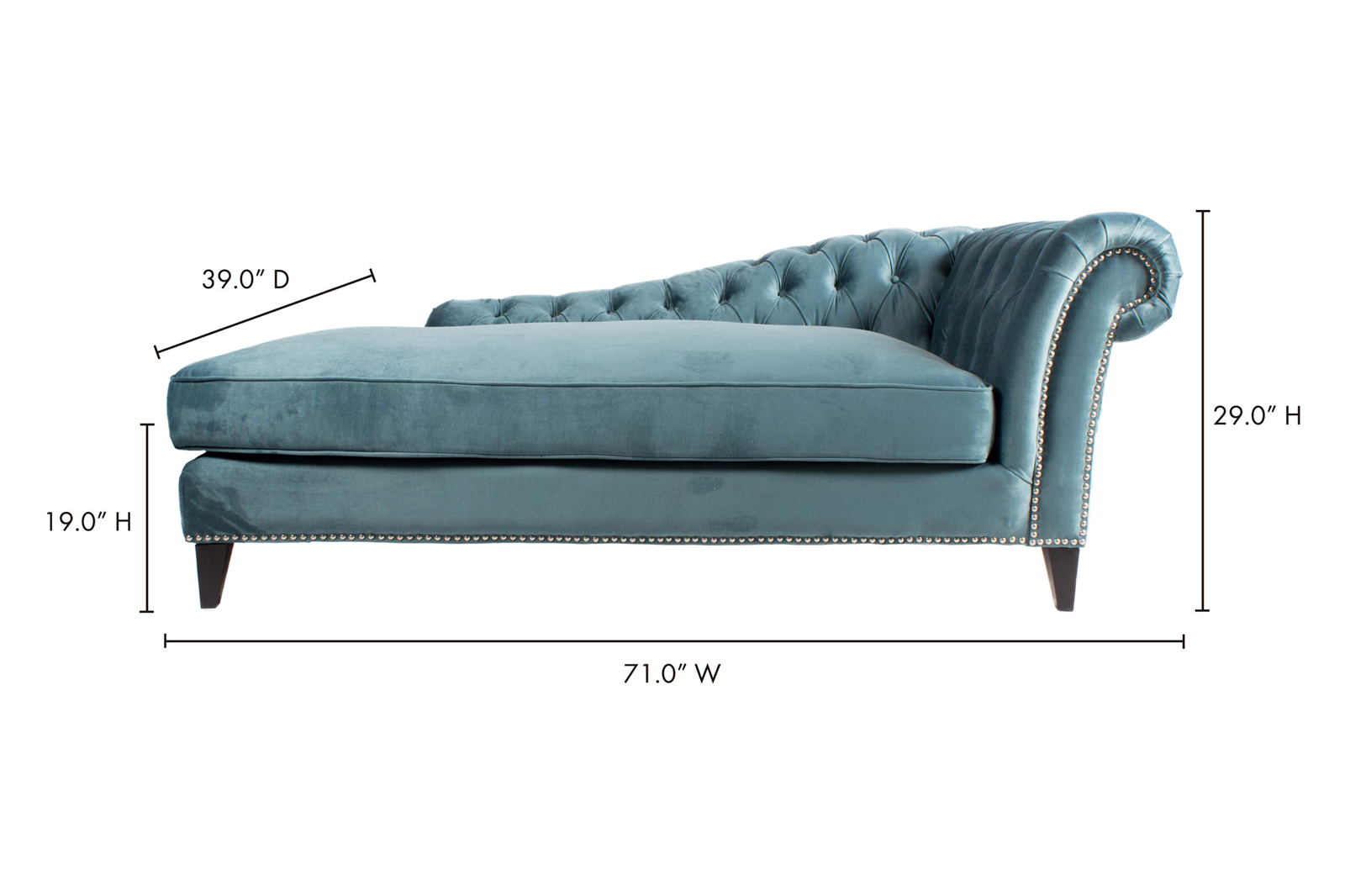 Moe's - Bibiano Chaise in Blue