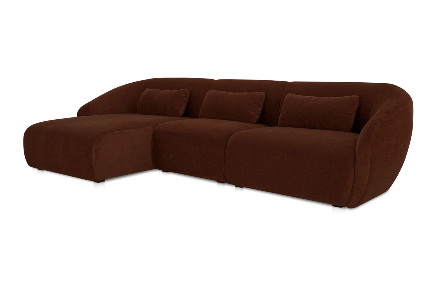 Moe's Amelia Lounge Contemporary Modular Sectional - Chestnut, Left Facing