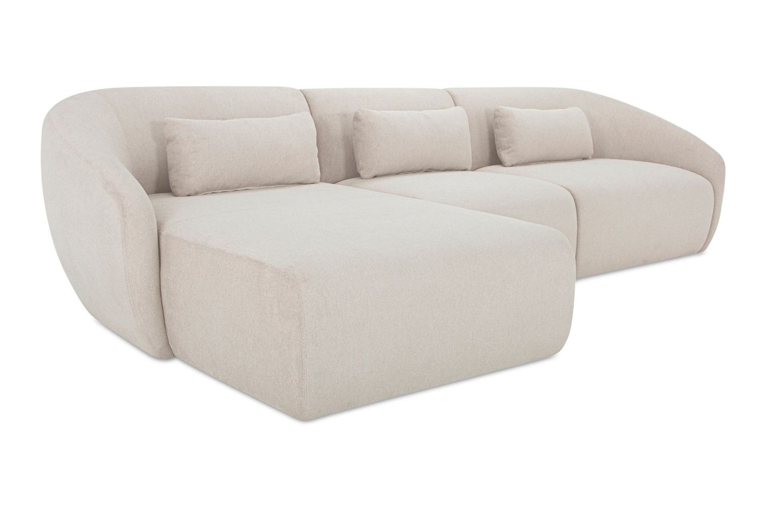 Moe's Amelia Lounge Contemporary Modular Sectional - Warm White, Left Facing