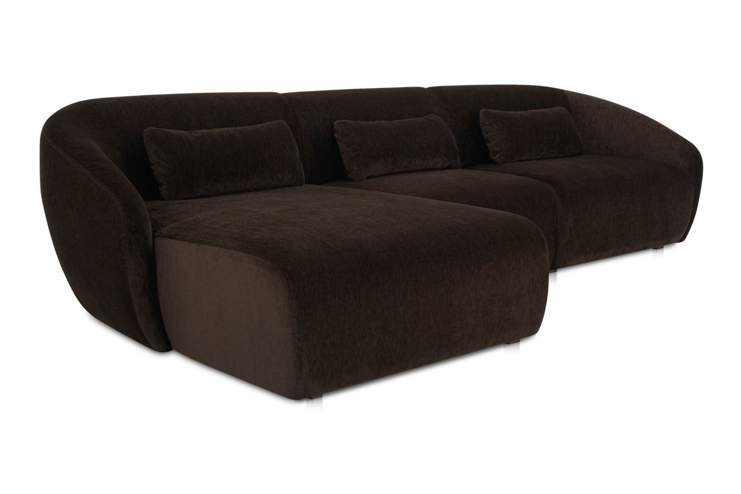 Moe's Amelia Lounge Contemporary Modular Sectional - Espresso, Left Facing