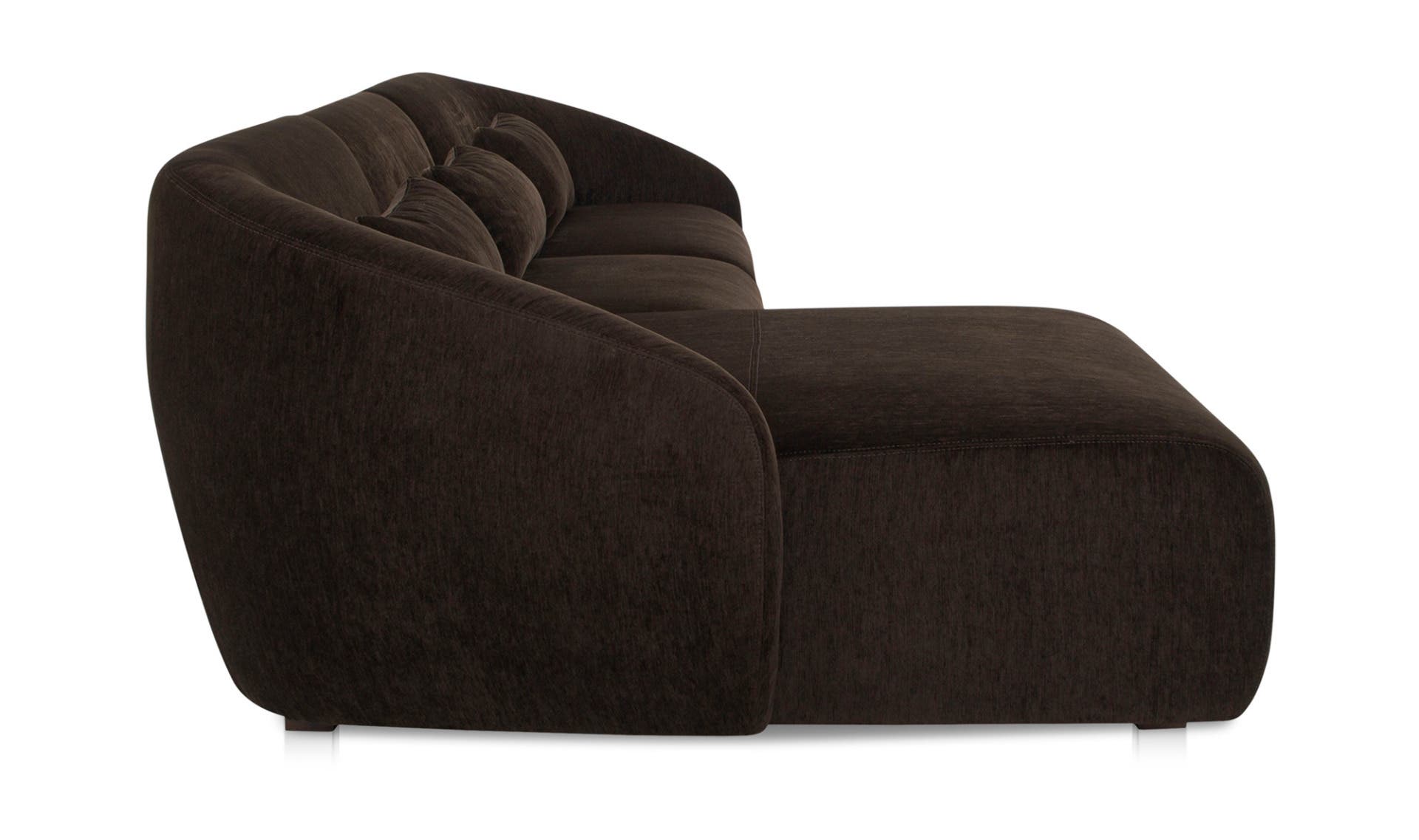 Moe's Amelia Lounge Contemporary Modular Sectional - Espresso, Left Facing