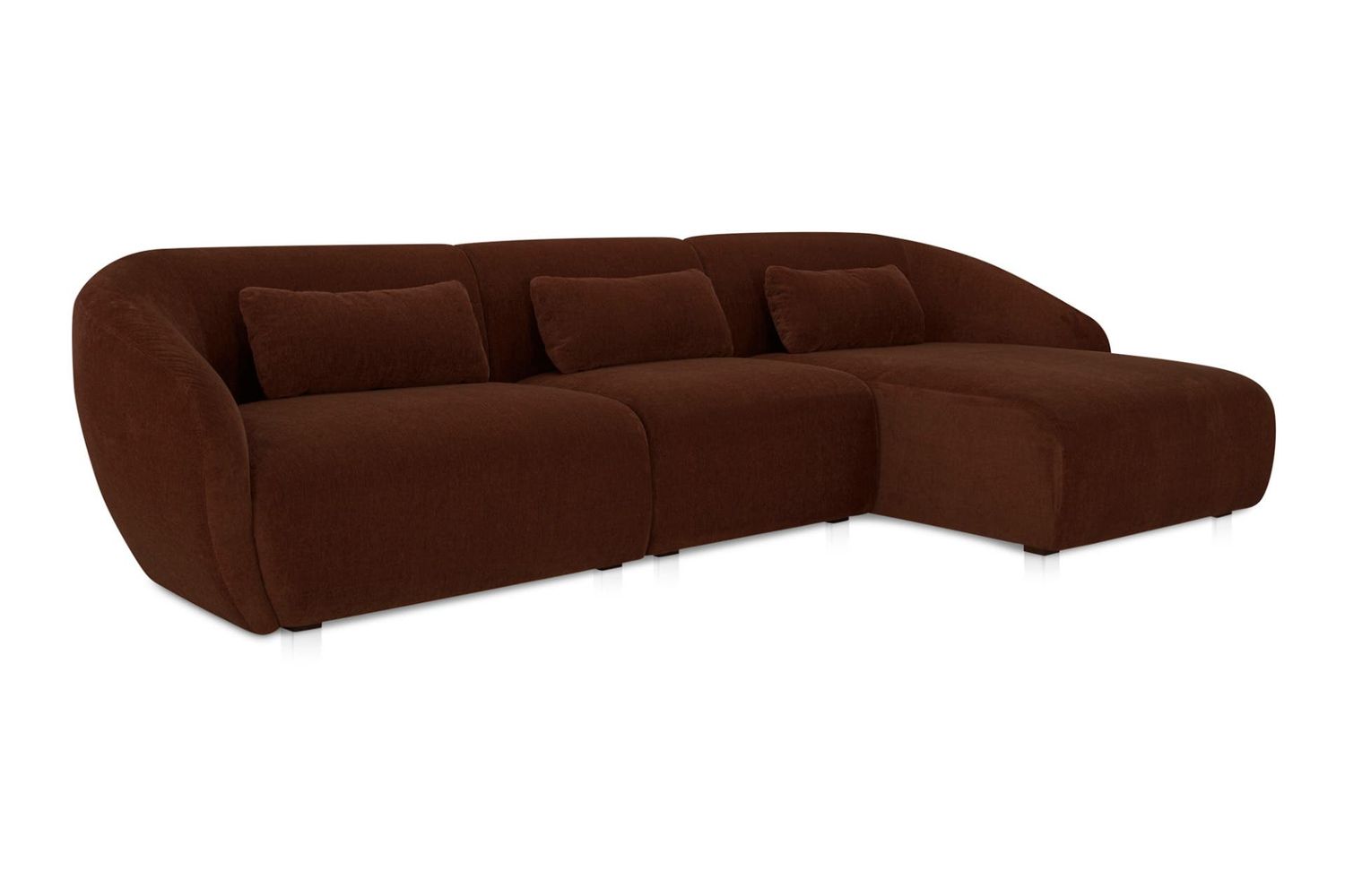 Moe's Amelia Lounge Contemporary Modular Sectional - Chestnut, Right Facing