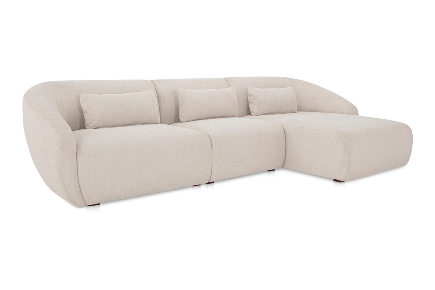 Moe's Amelia Lounge Contemporary Modular Sectional - Warm White, Right Facing