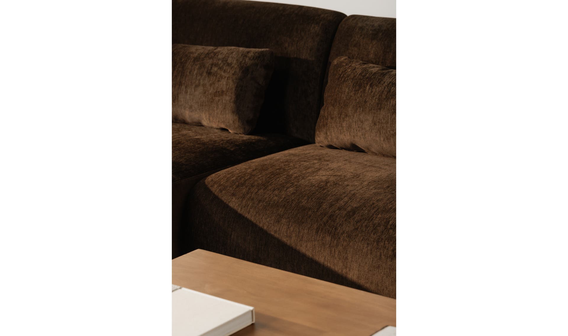 Moe's Amelia Lounge Contemporary Modular Sectional - Espresso, Right Facing