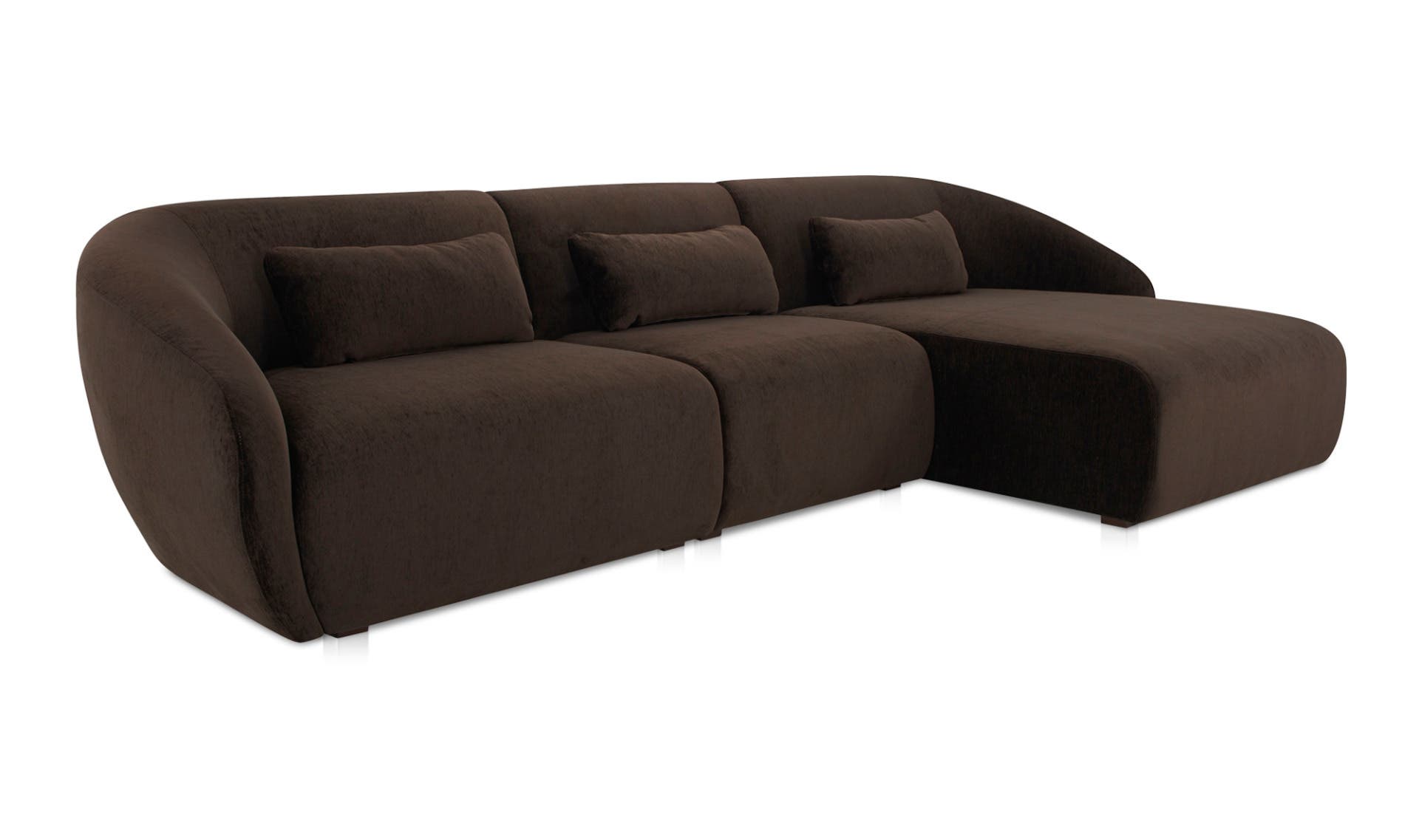 Moe's Amelia Lounge Contemporary Modular Sectional - Espresso, Right Facing