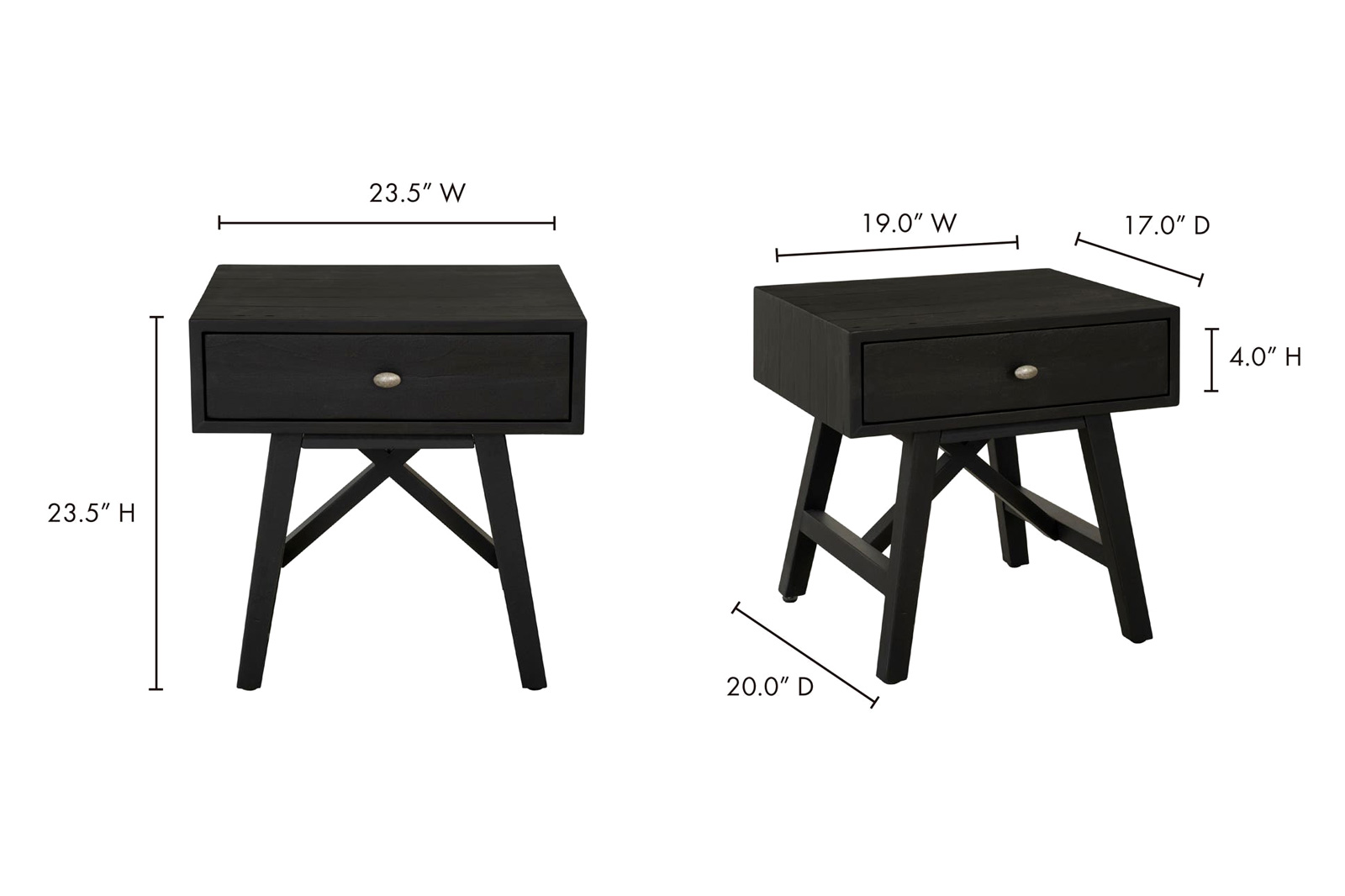 Moe's - Calais Nightstand in Black