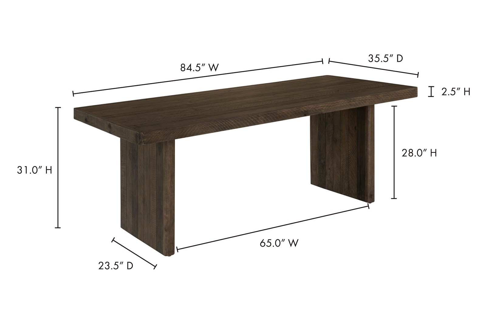 Moe's - Monterey Dining Table in Brown