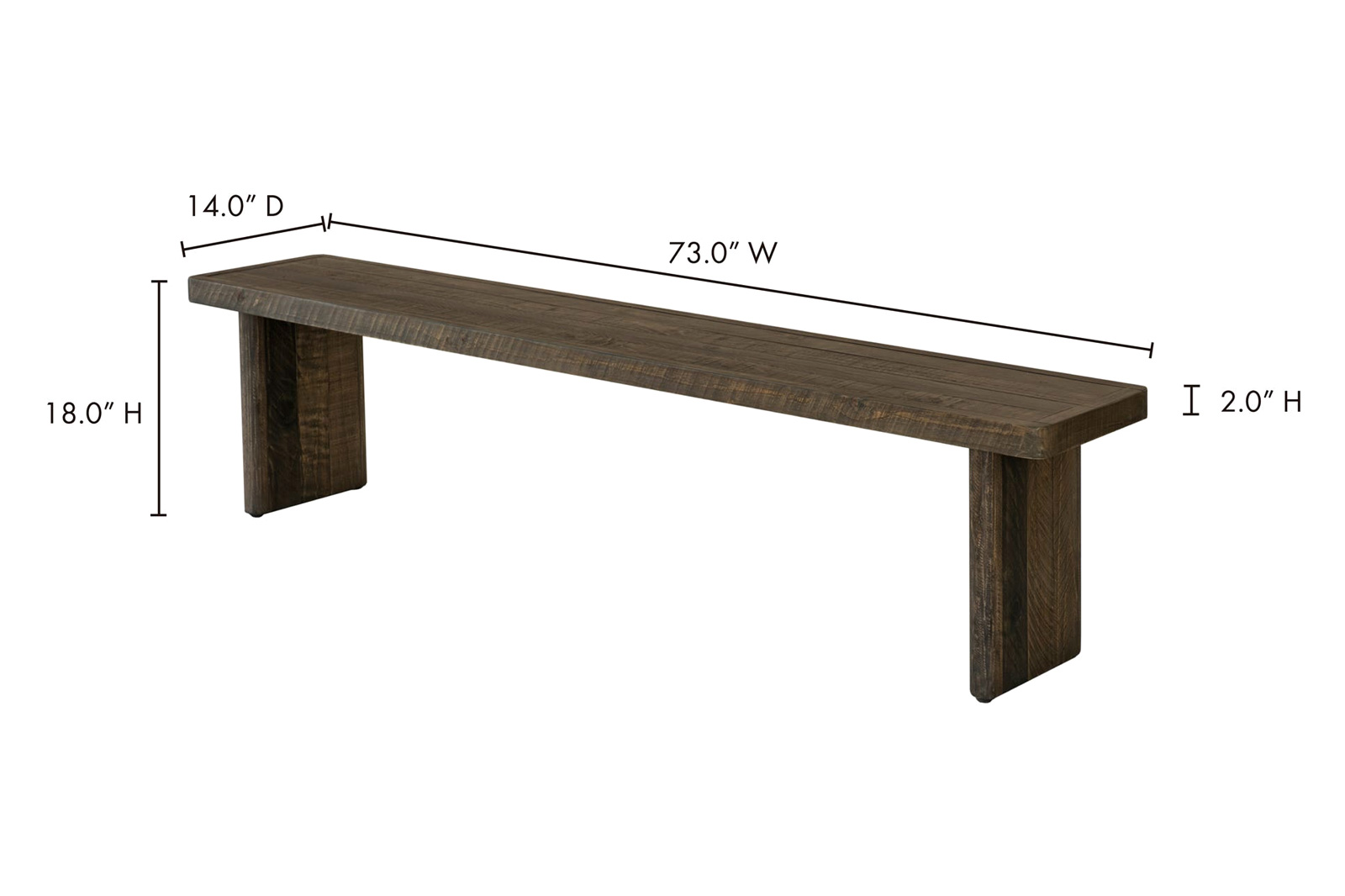 Moe's - Monterey Bench in Brown