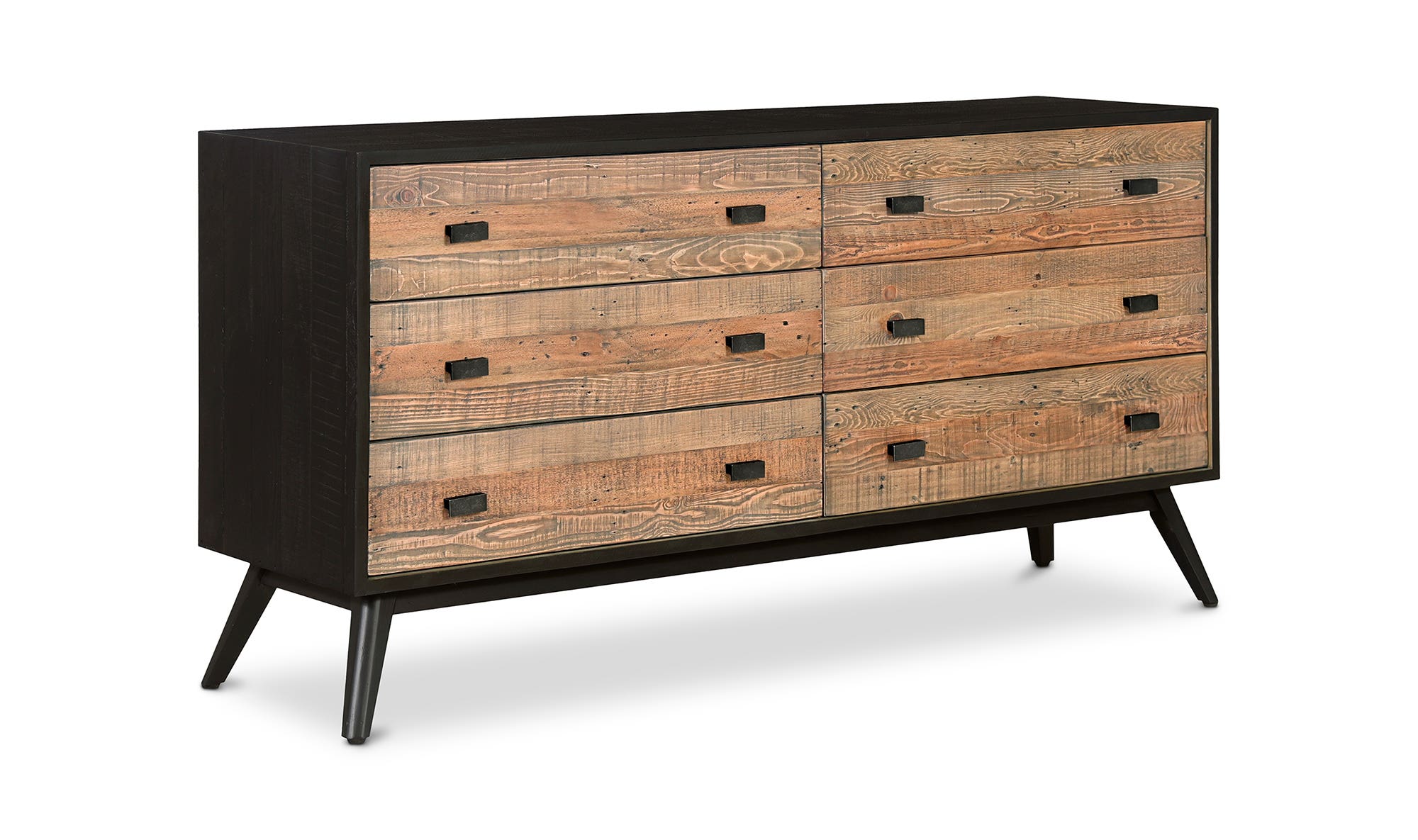 Moe's - Nova Rustic 6 Drawers Dresser in Black