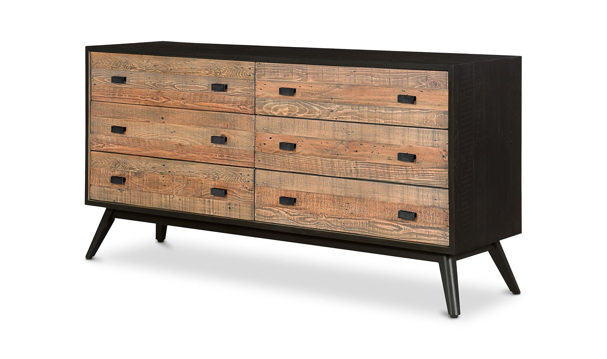 Moe's - Nova Rustic 6 Drawers Dresser in Black