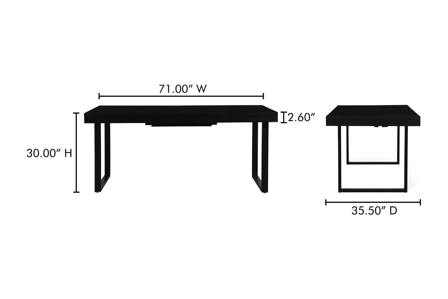 Moe's - Ben Rustic Extension Dining Table in Black