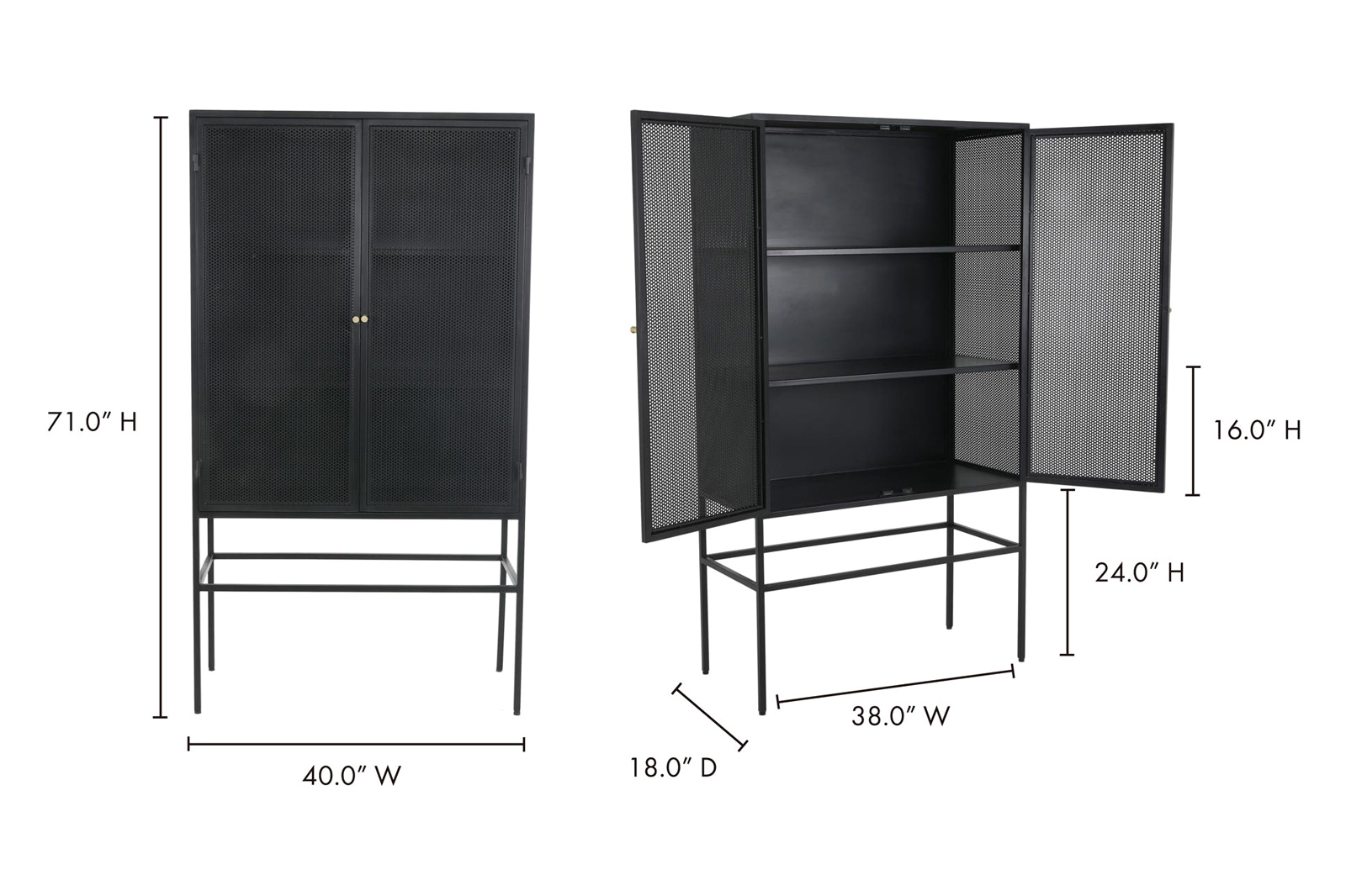 Moe's - Isandros Cabinet in Black