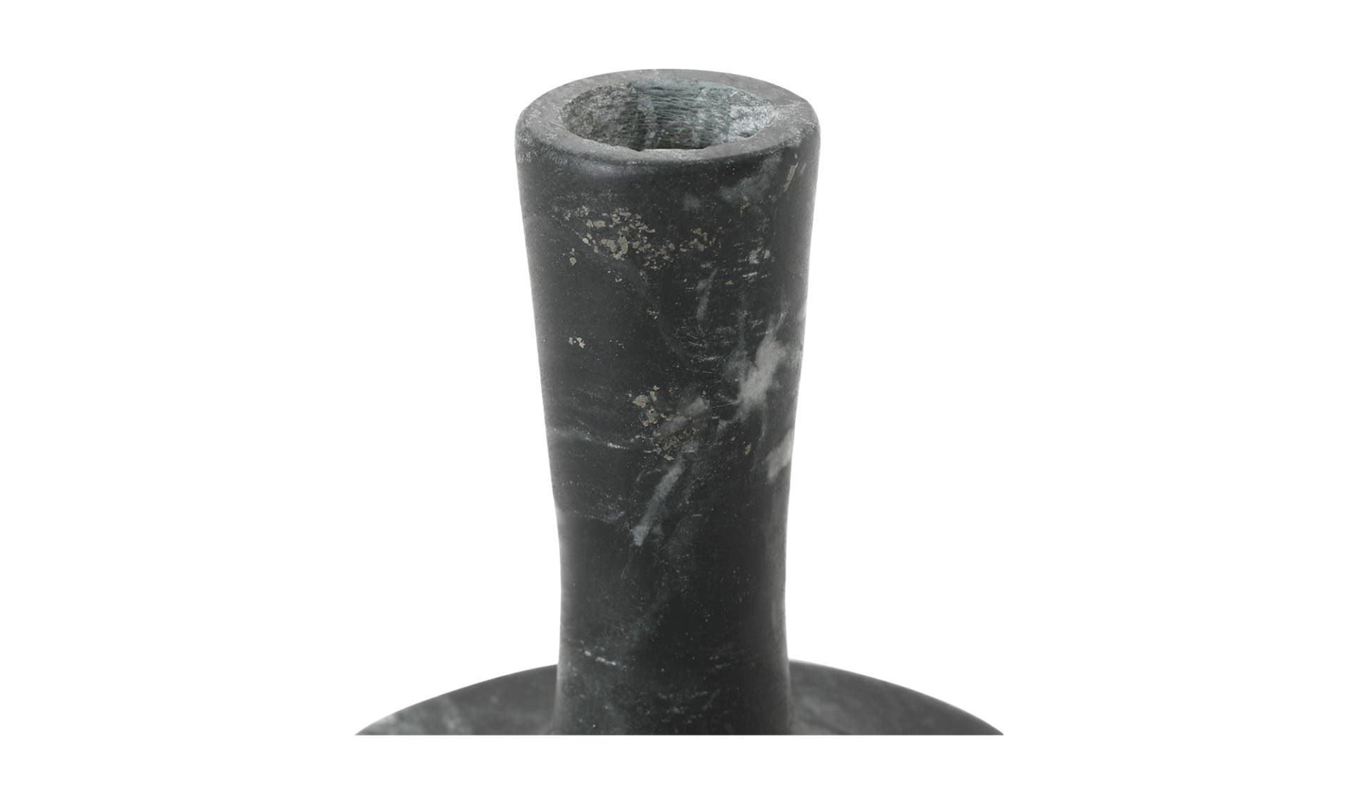 Moe's East Modern Short Candle Holder - Black Vein Marble