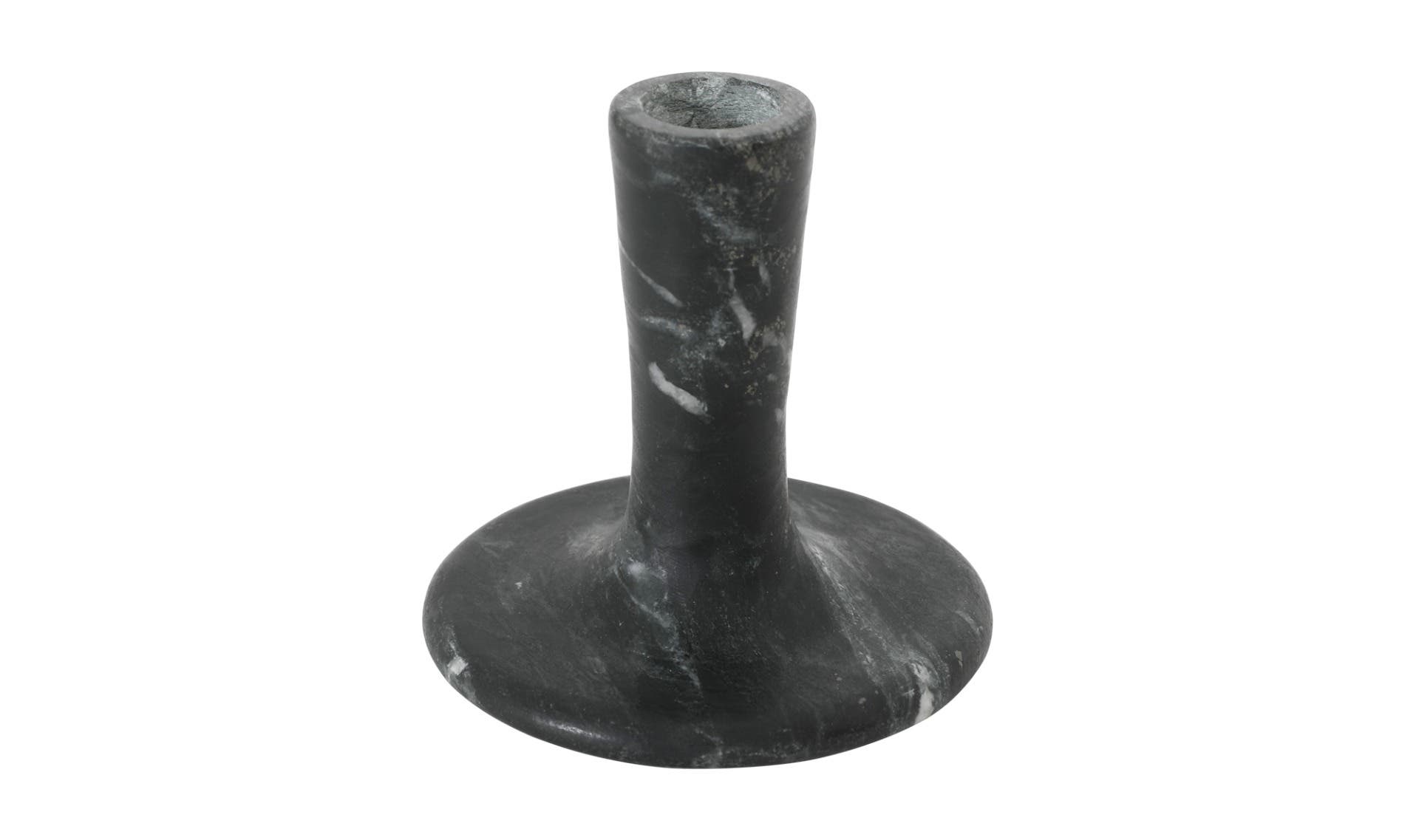 Moe's East Modern Short Candle Holder - Black Vein Marble