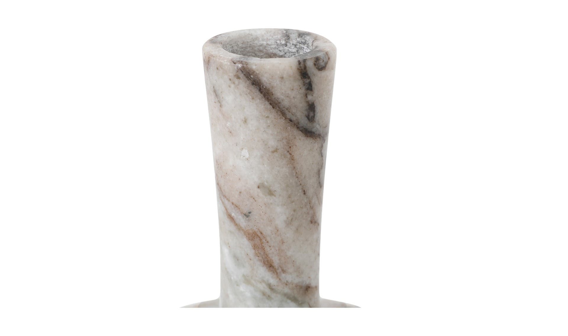 Moe's East Modern Short Candle Holder - Brown Torrent Marble