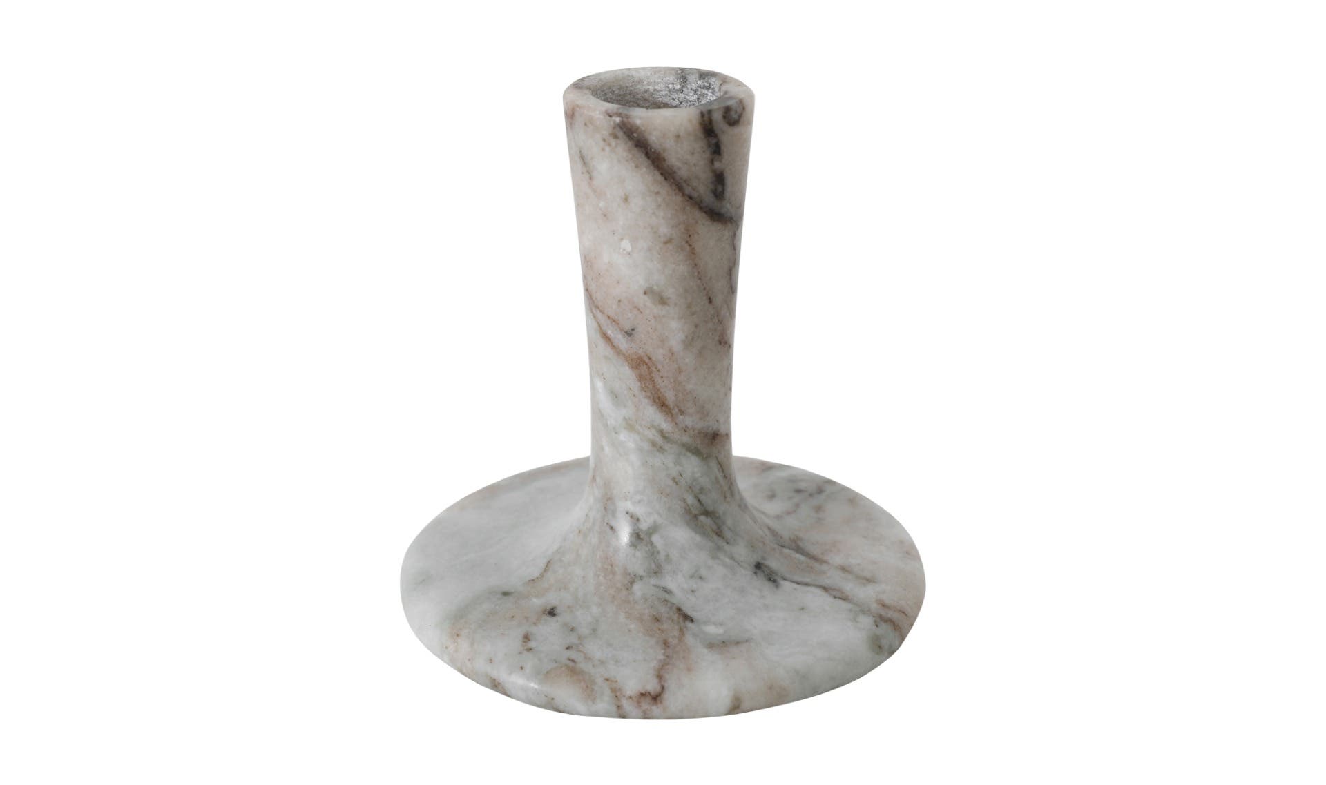 Moe's East Modern Short Candle Holder - Brown Torrent Marble