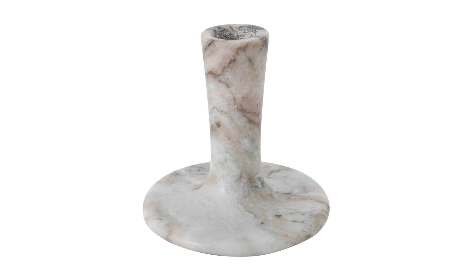 Moe's East Modern Short Candle Holder - Brown Torrent Marble