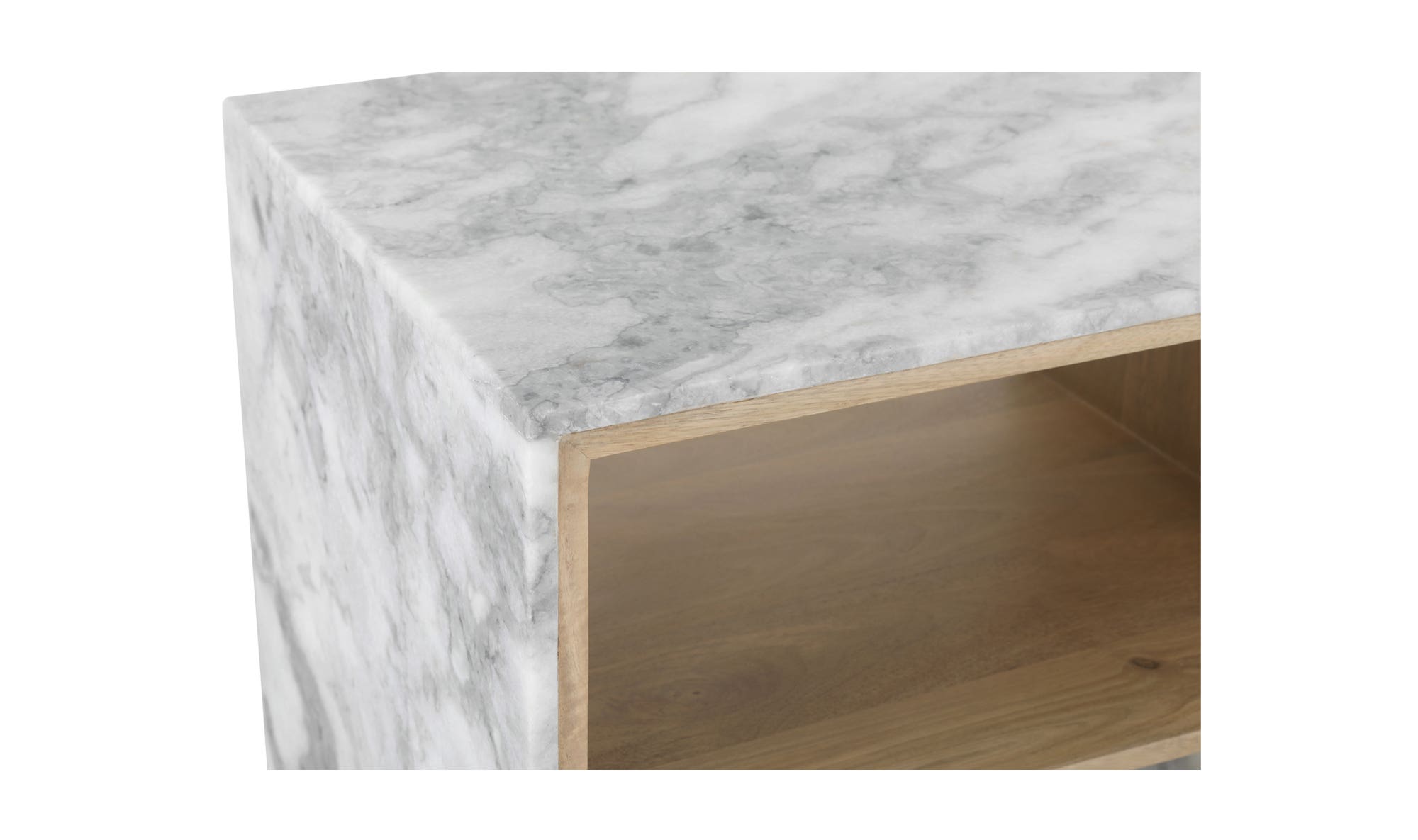 Moe's - Lin Contemporary Accent Table in White Marble