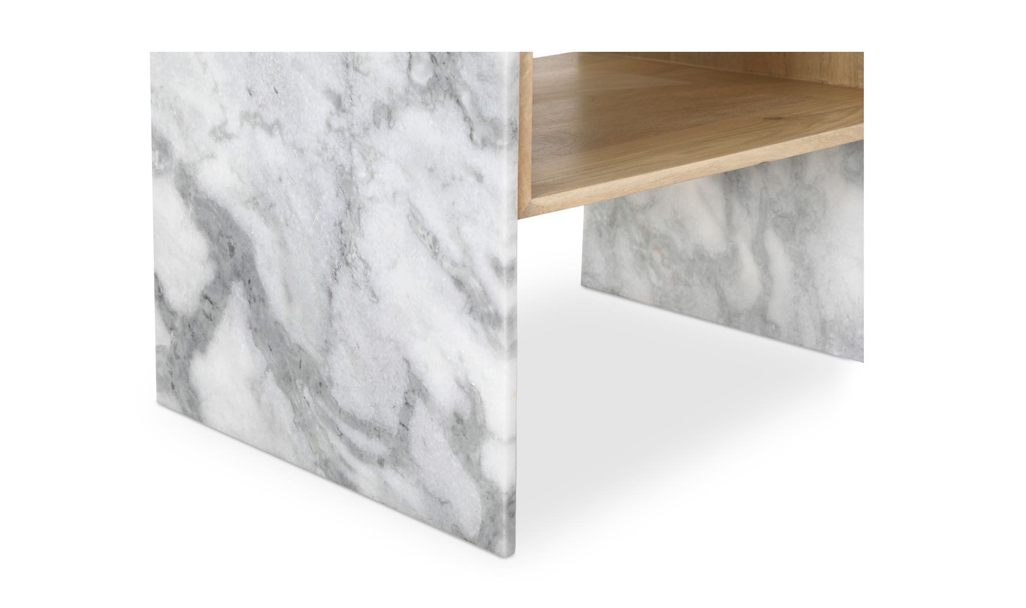 Moe's - Lin Contemporary Accent Table in White Marble