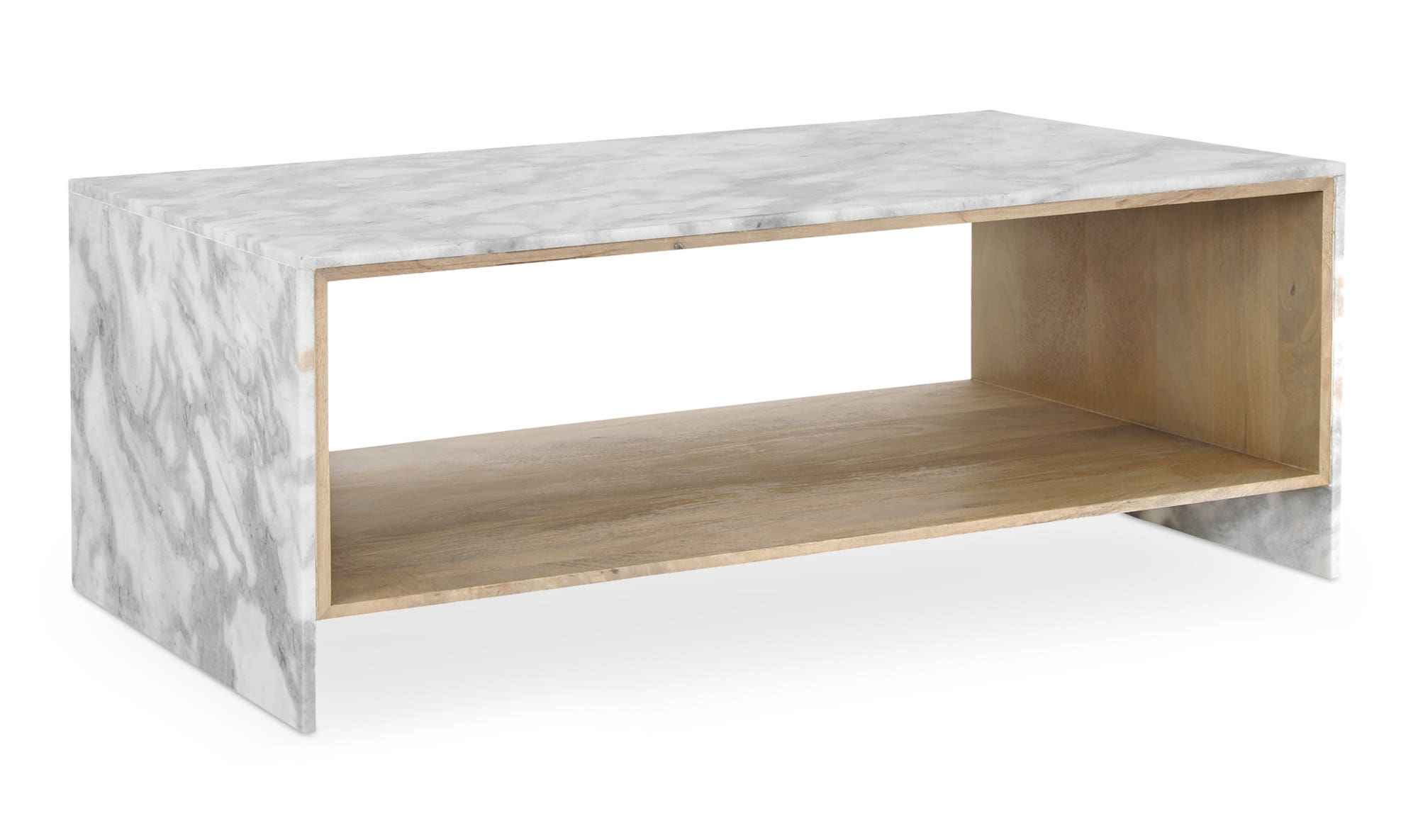 Moe's - Lin Contemporary Coffee Table in White Marble