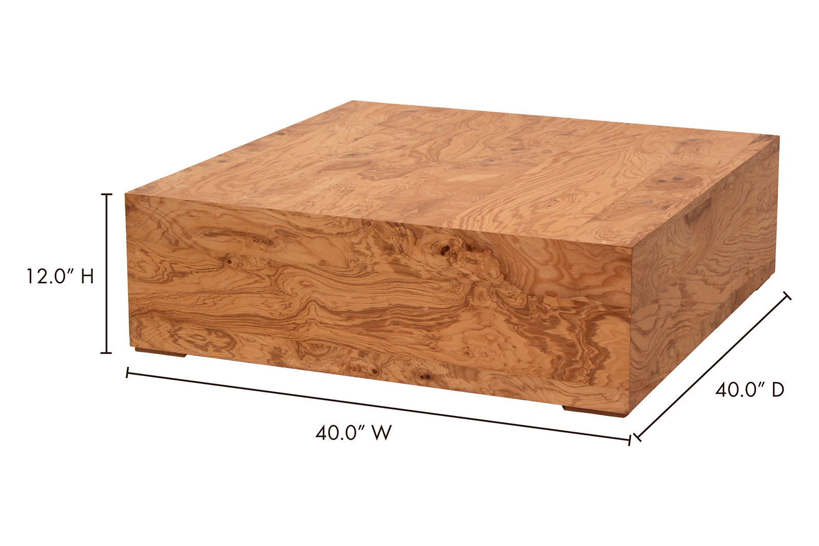 Moe's Nash Coffee Table - Honey Brown Burl