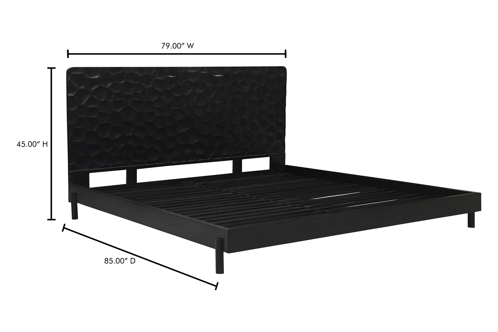 Moe's Misaki Contemporary King Size Bed - Black