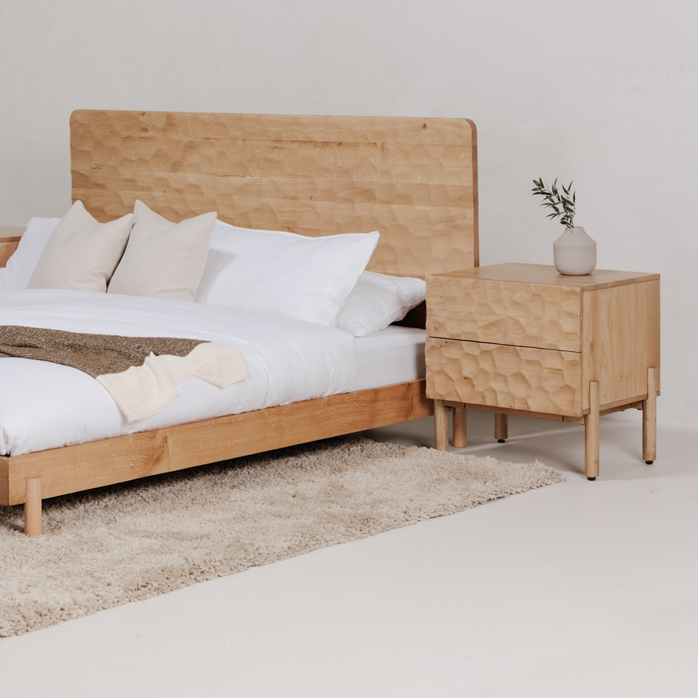 Moe's Misaki Contemporary King Size Bed - Natural