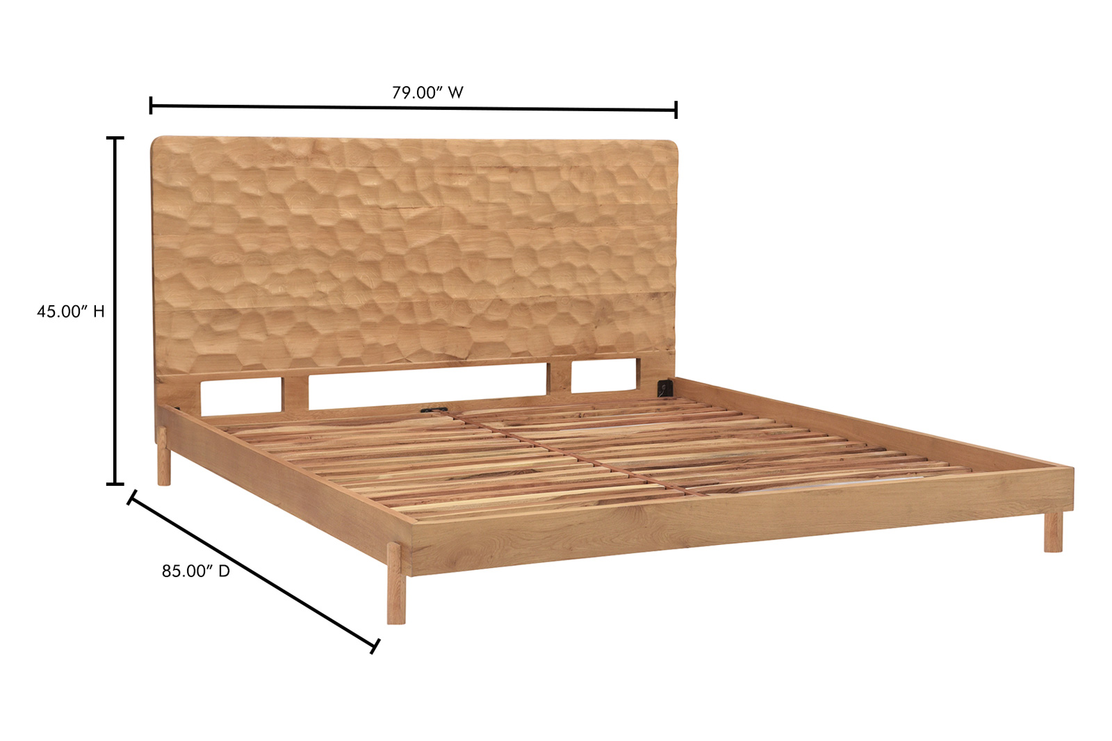 Moe's Misaki Contemporary King Size Bed - Natural