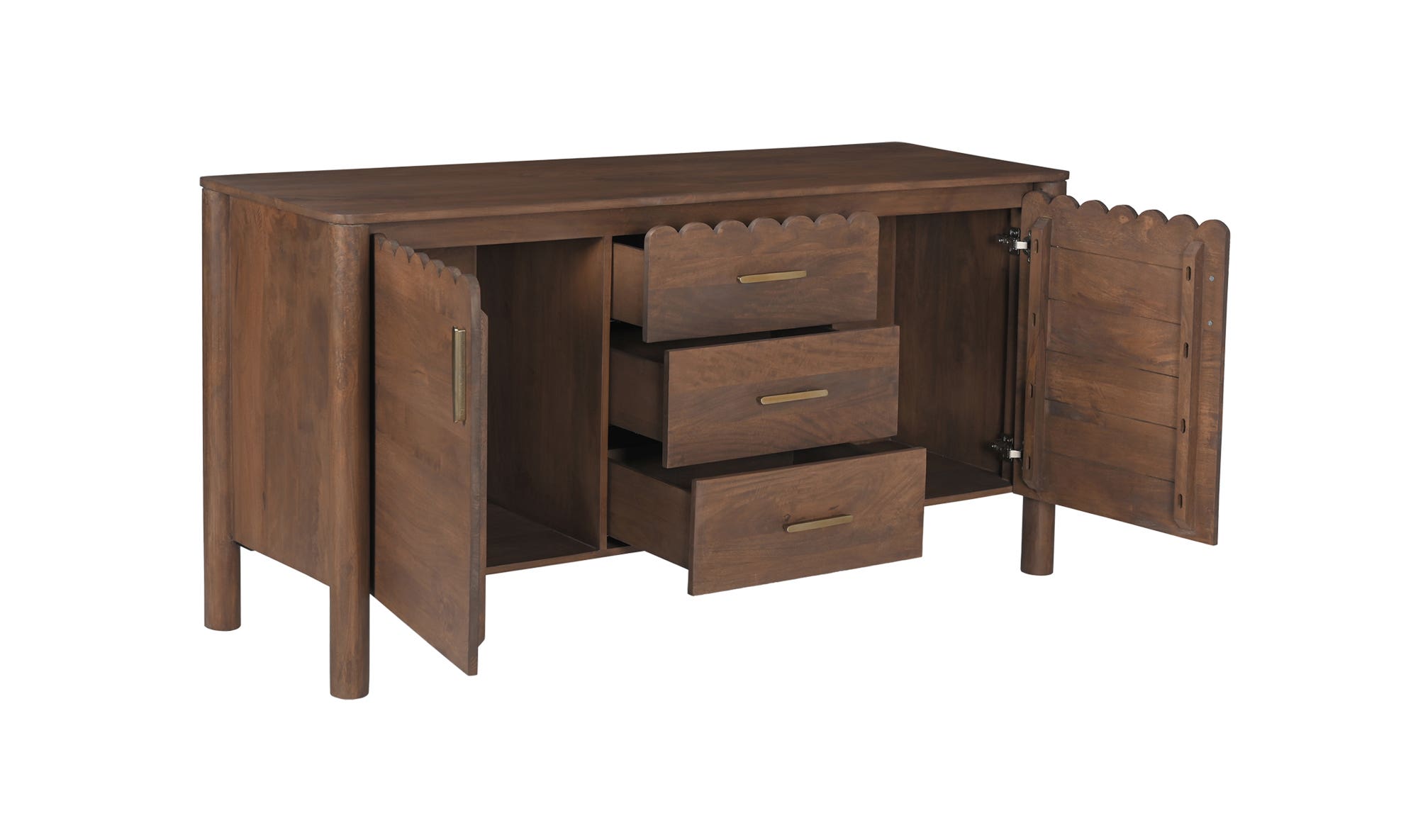 Moe's Wiley Contemporary 3-Drawer Sideboard - Vintage Brown