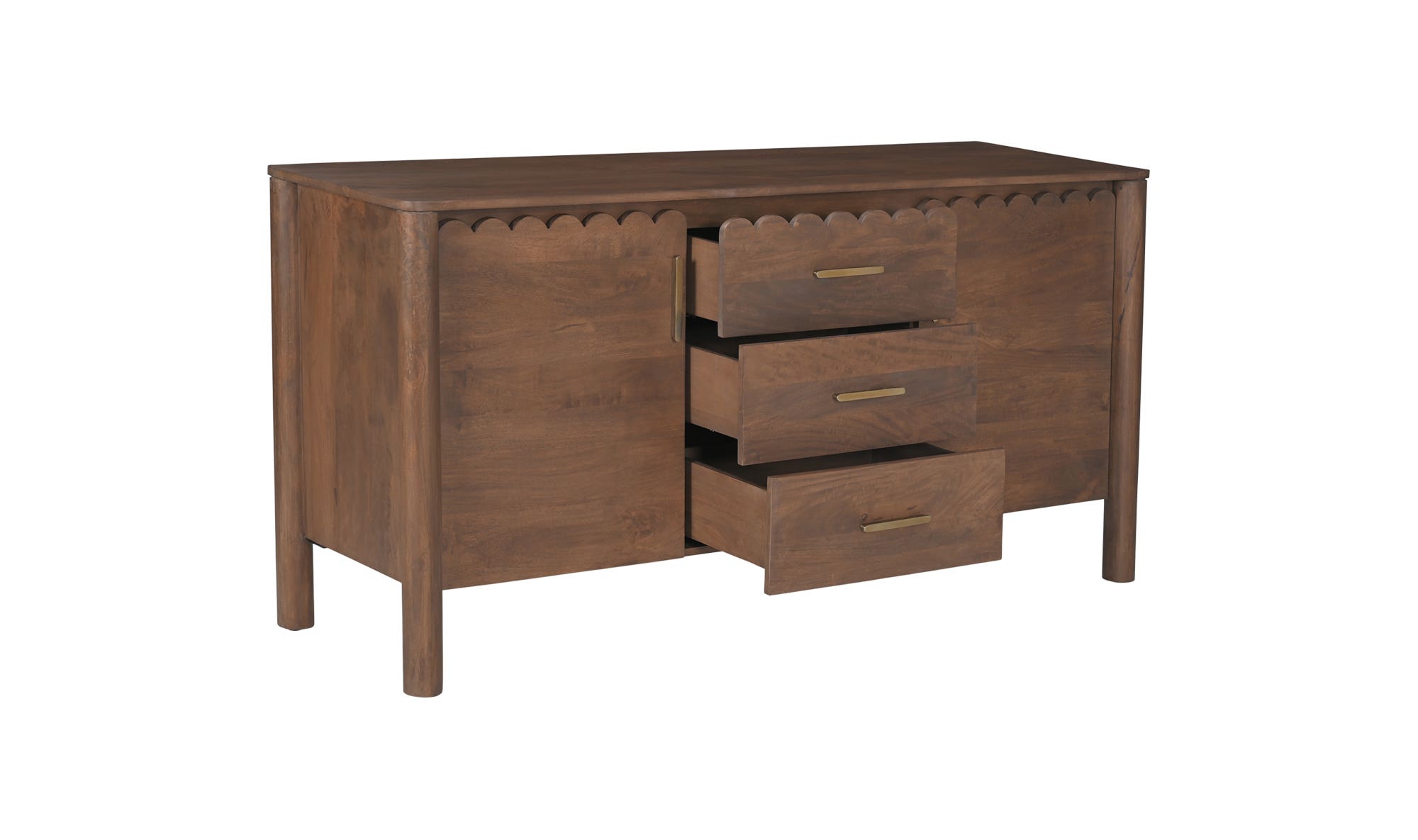 Moe's Wiley Contemporary 3-Drawer Sideboard - Vintage Brown