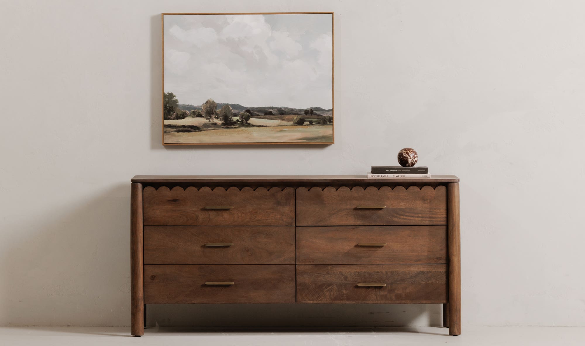 Moe's - Wiley Contemporary 6 Drawers Dresser in Vintage Brown