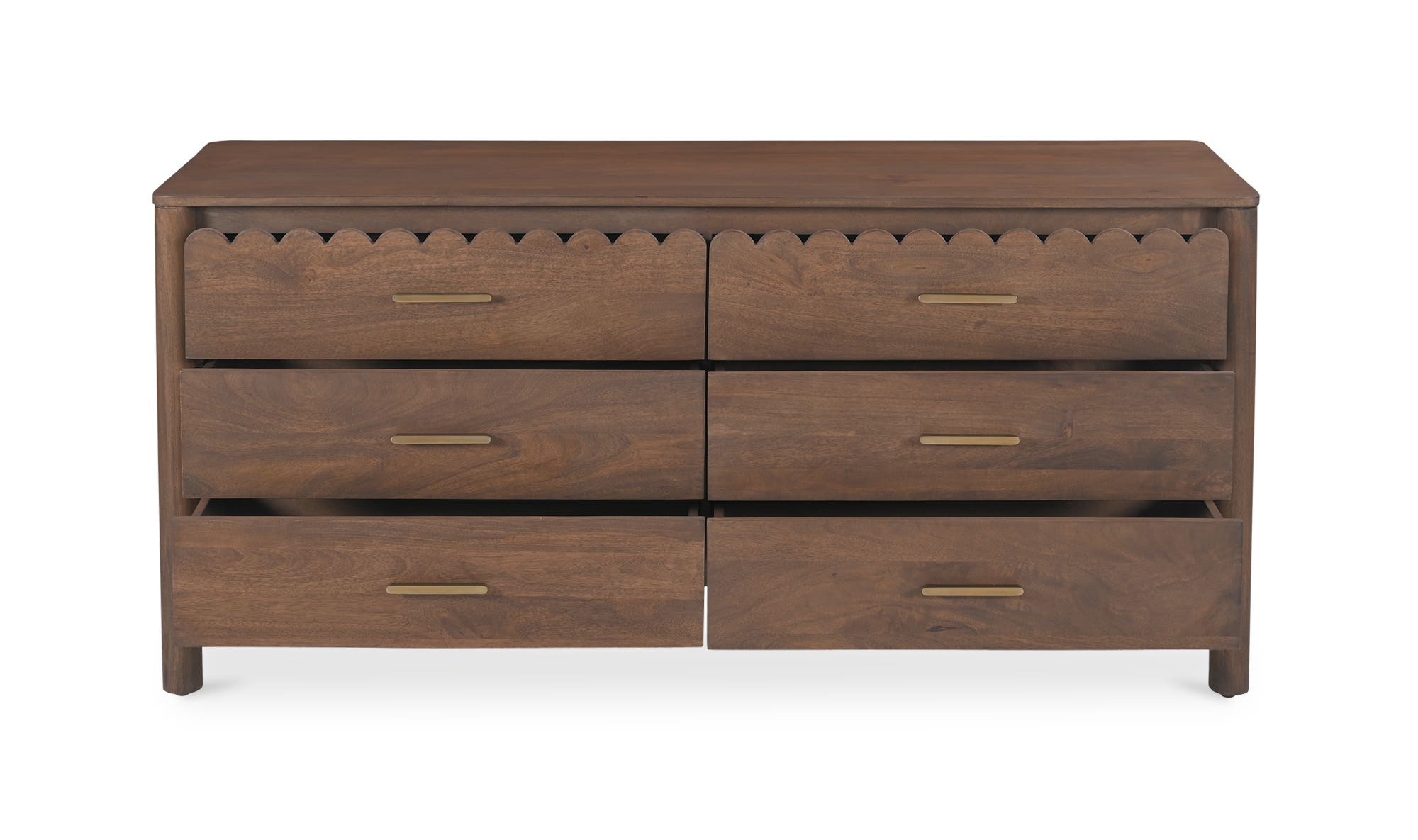 Moe's - Wiley Contemporary 6 Drawers Dresser in Vintage Brown