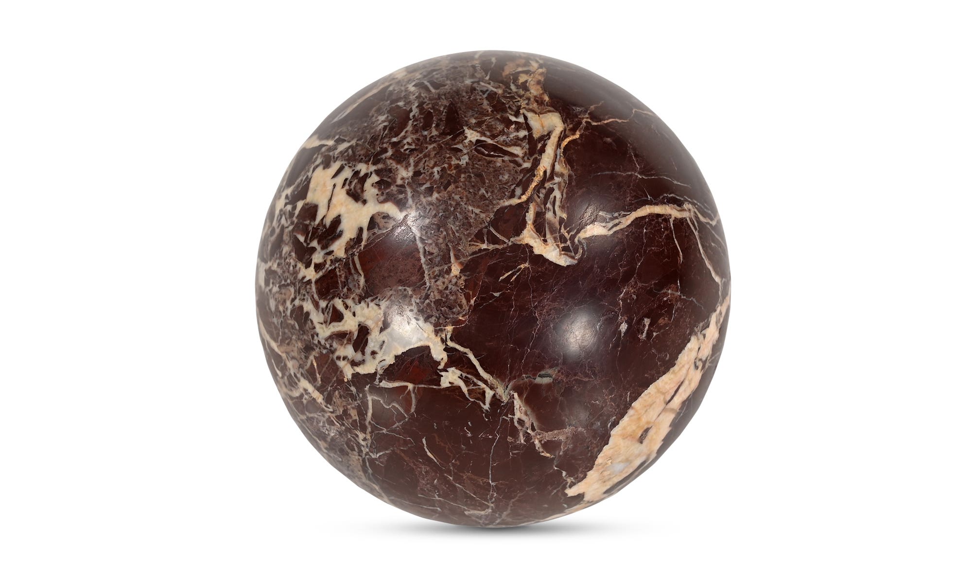 Moe's - Odessa Modern Sphere Tabletop Accent in Red Levanto Marble