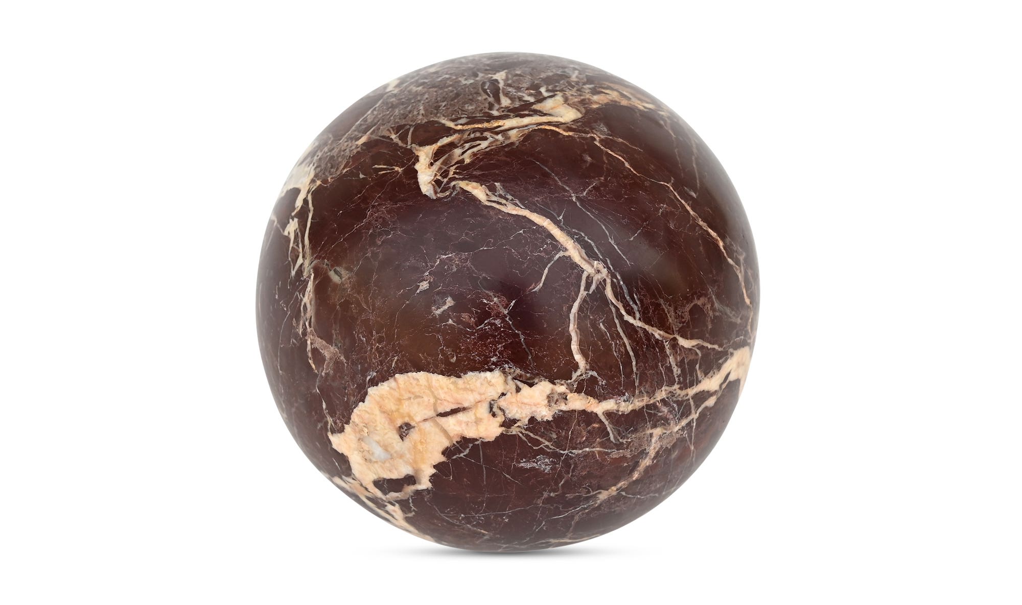 Moe's - Odessa Modern Sphere Tabletop Accent in Red Levanto Marble